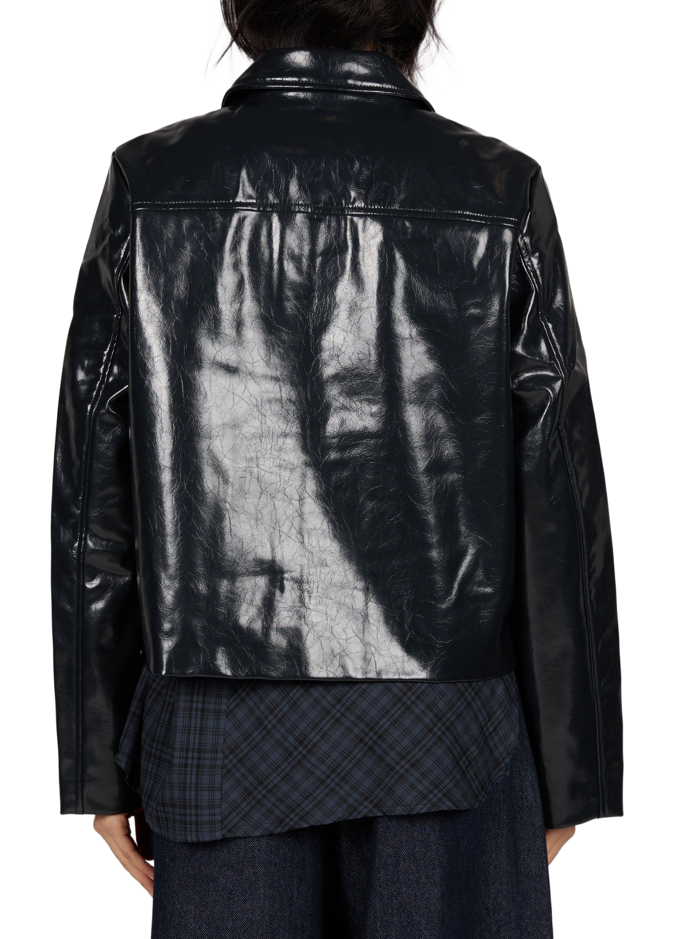 Vishinny Cropped Coated-Effect Jacket VILA Black