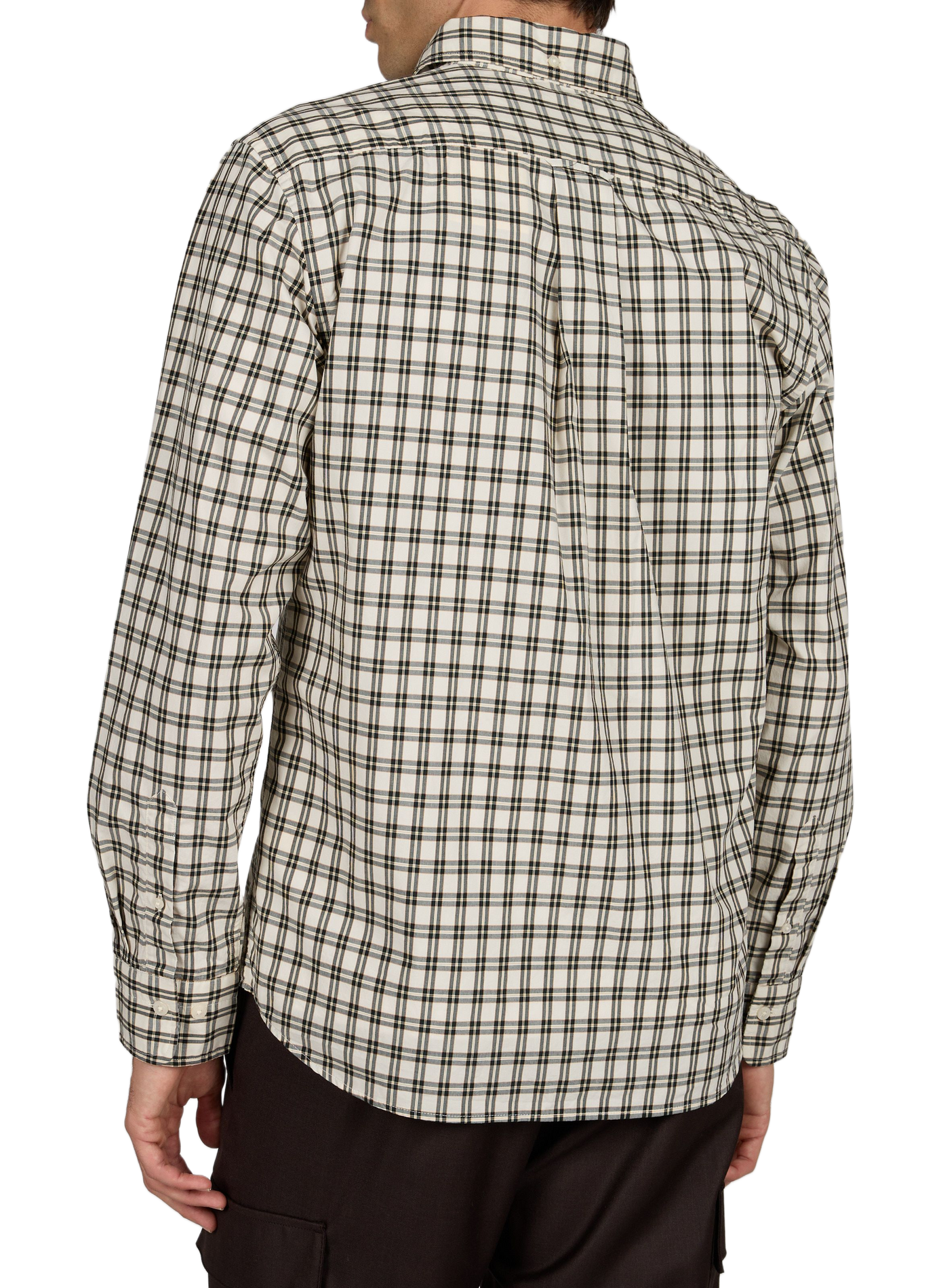 Straight checked cotton shirt with button-down collar GANT Beige