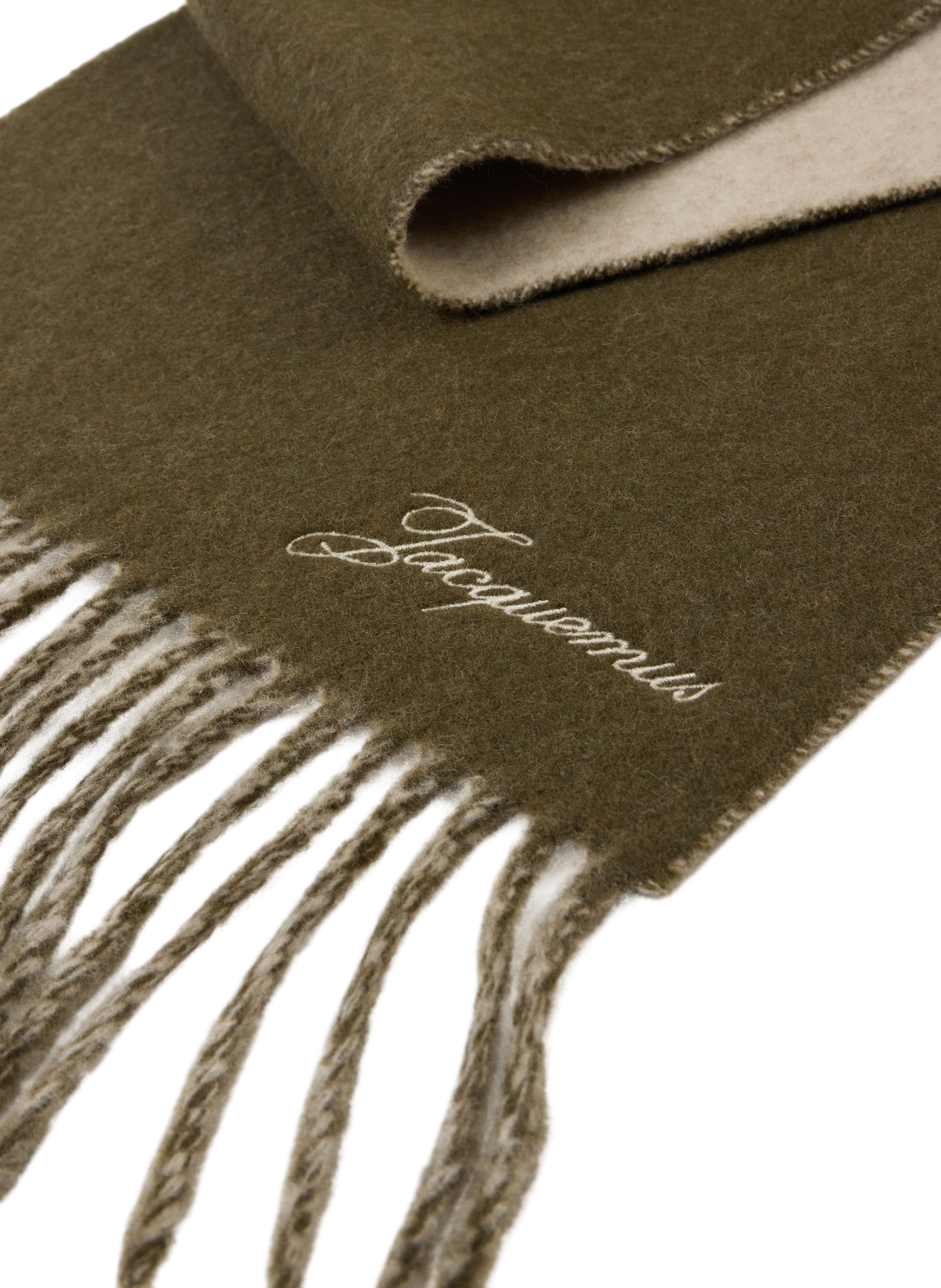 L'écharpe Atelier en laine JACQUEMUS Khaki