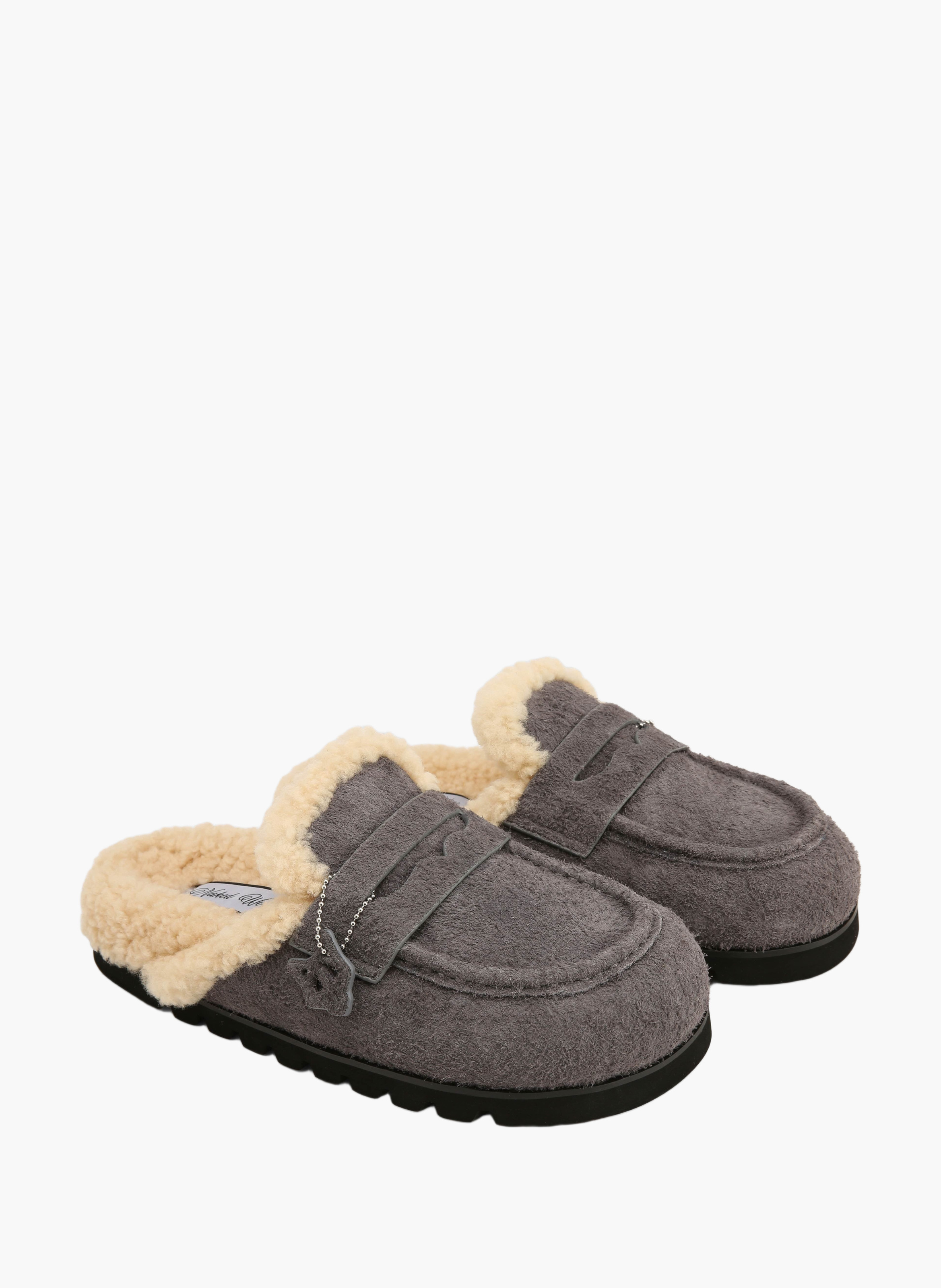 Mules cord fur NAKED WOLFE Gris