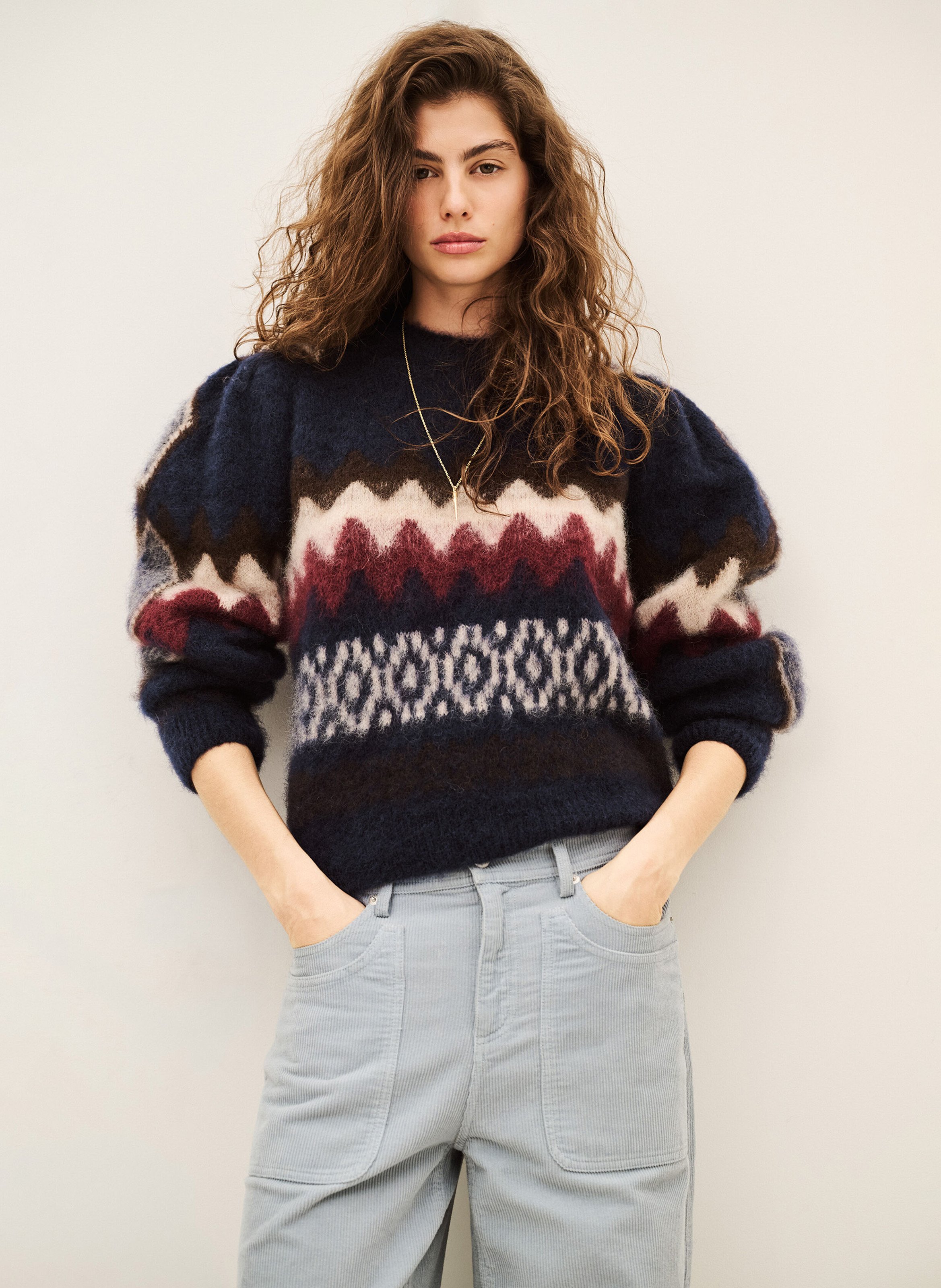 Pull ample imprimé en laine mélangée floyd BA&SH Multicolore