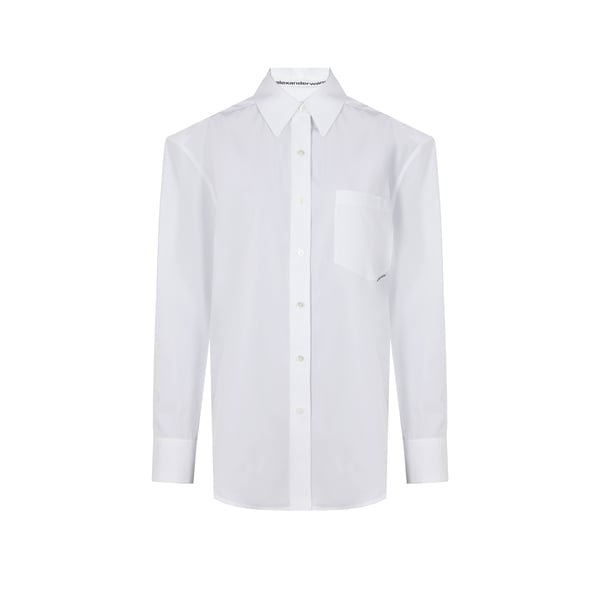 Chemise droite en popeline de coton