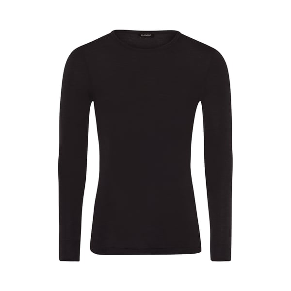 T-shirt manches longues en laine et soie