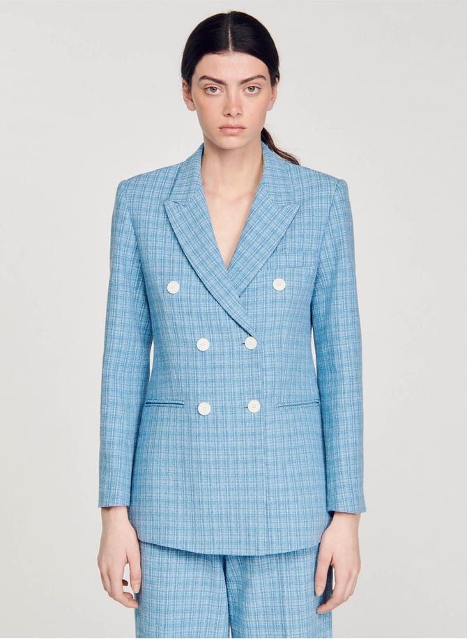 Veste Dolce Gabbana en tweed et jeans bleu délavé - Chez Sarah Veste Dolce Gabbana en tweed et jeans bleu délavé - Chez Sarah