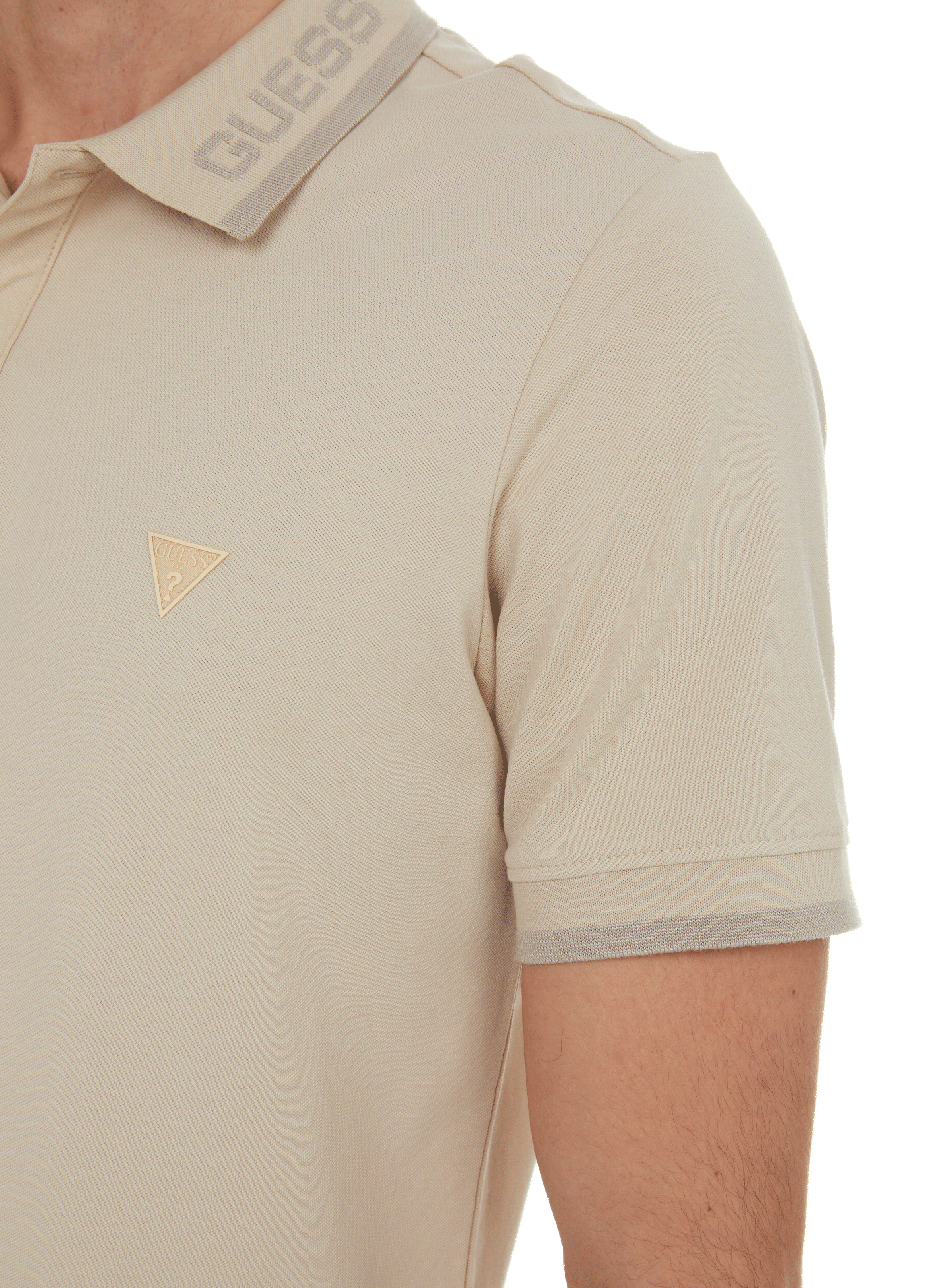 Cotton-blend polo shirt GUESS Beige