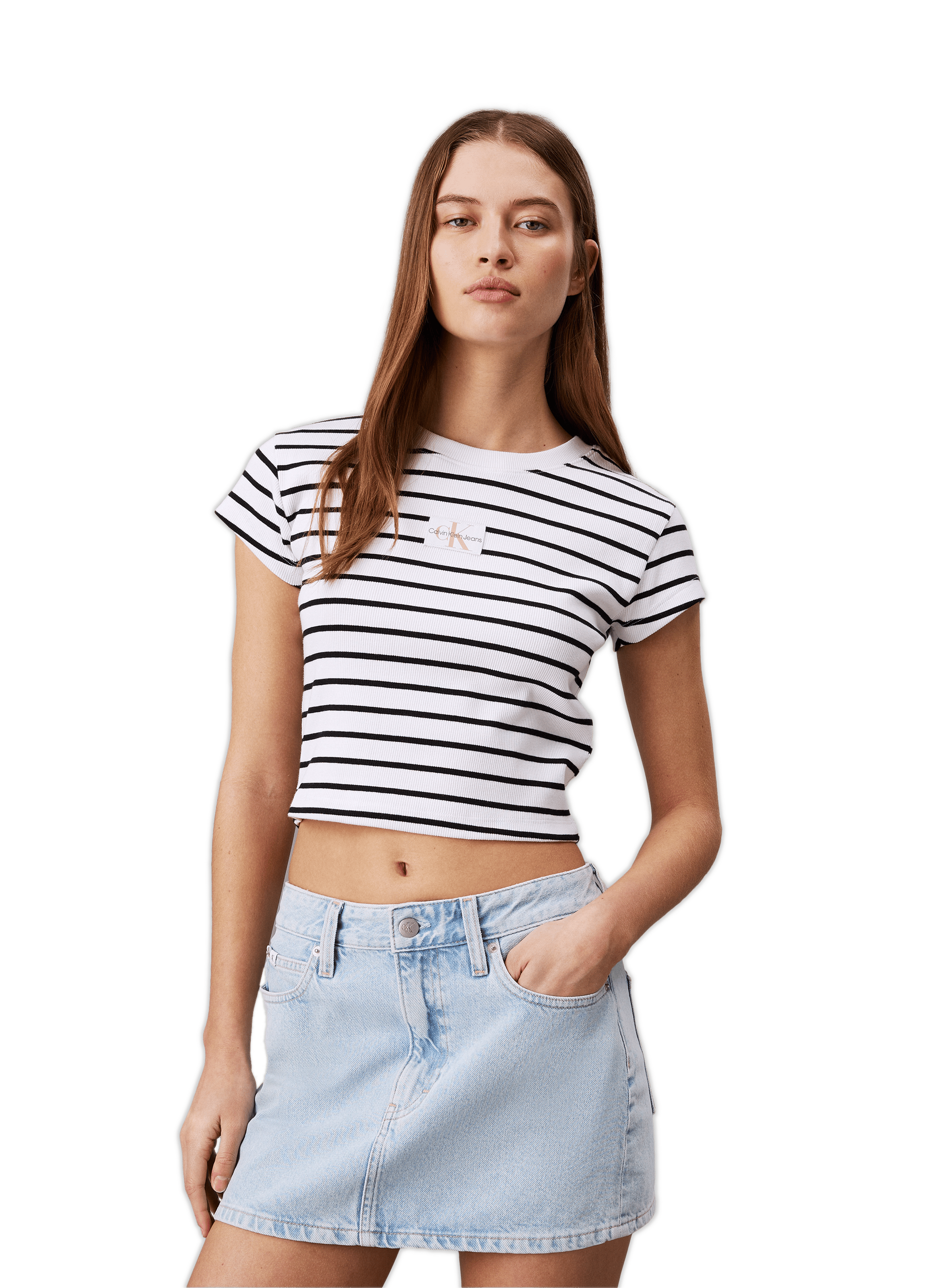T-shirt rayé en coton  CALVIN KLEIN Multicolore