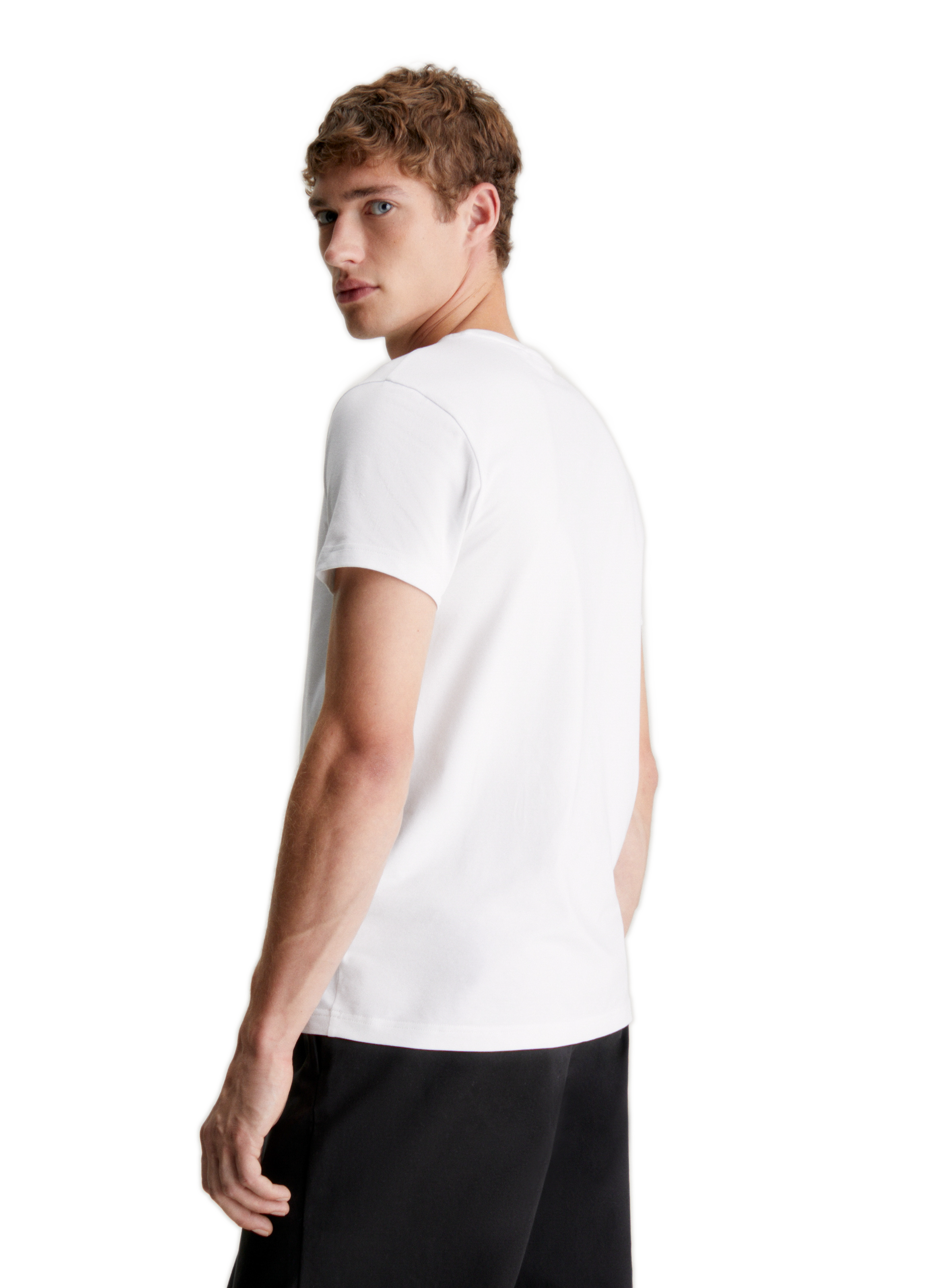 T-shirt slim en coton CALVIN KLEIN Blanc