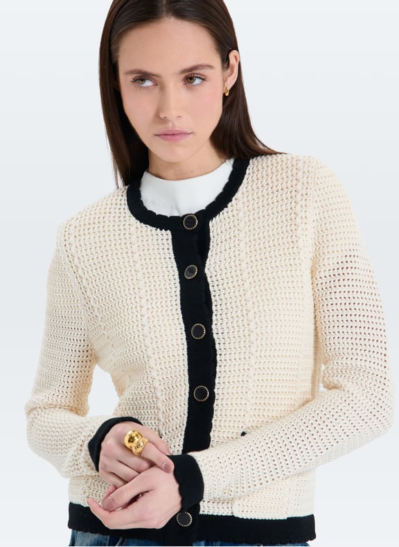 Gilet ecru droit - gully Blanc by ZAPA ZAPA Gilet ecru droit - gully Blanc