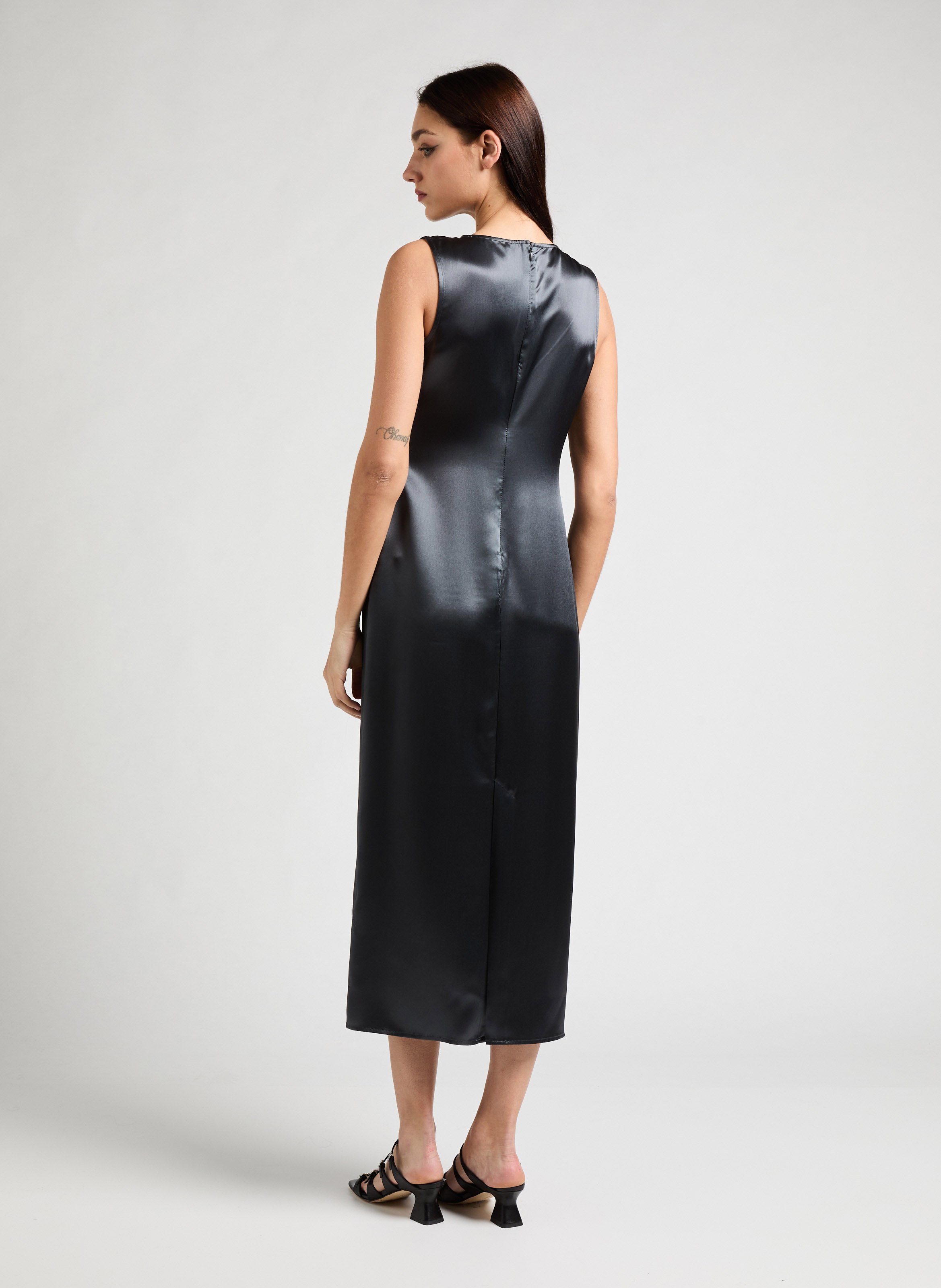 Robe longue satinée SAMSOE SAMSOE Gris