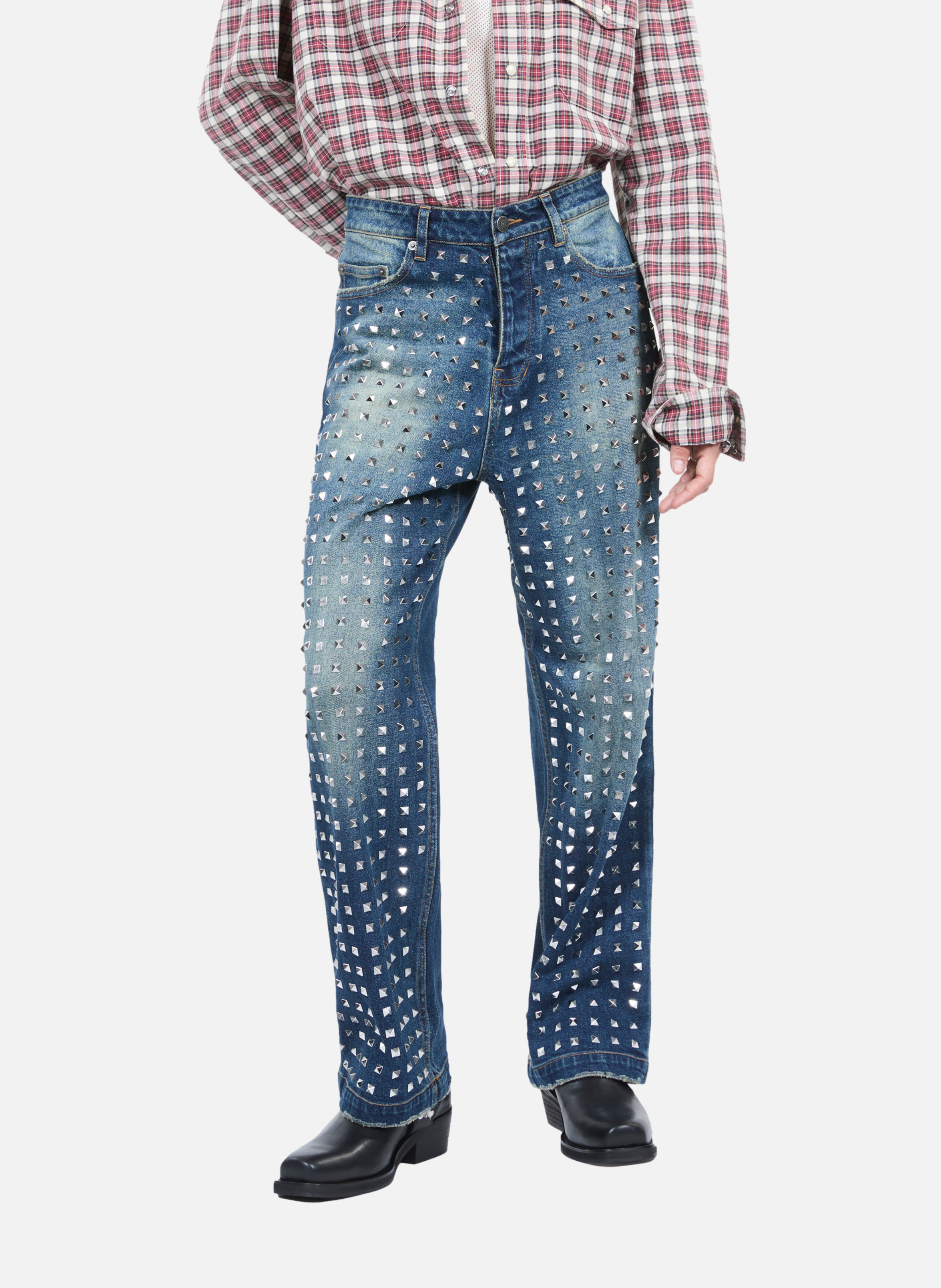 Jean clouté droit BleuTHE KOOPLES