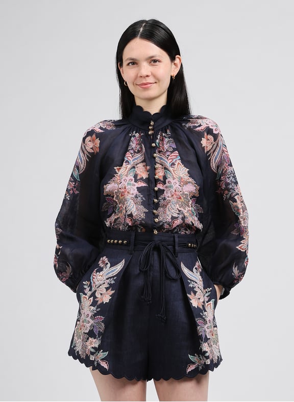 Billow ramie blouse Blue by ZIMMERMANN ZIMMERMANN Billow ramie blouse Blue