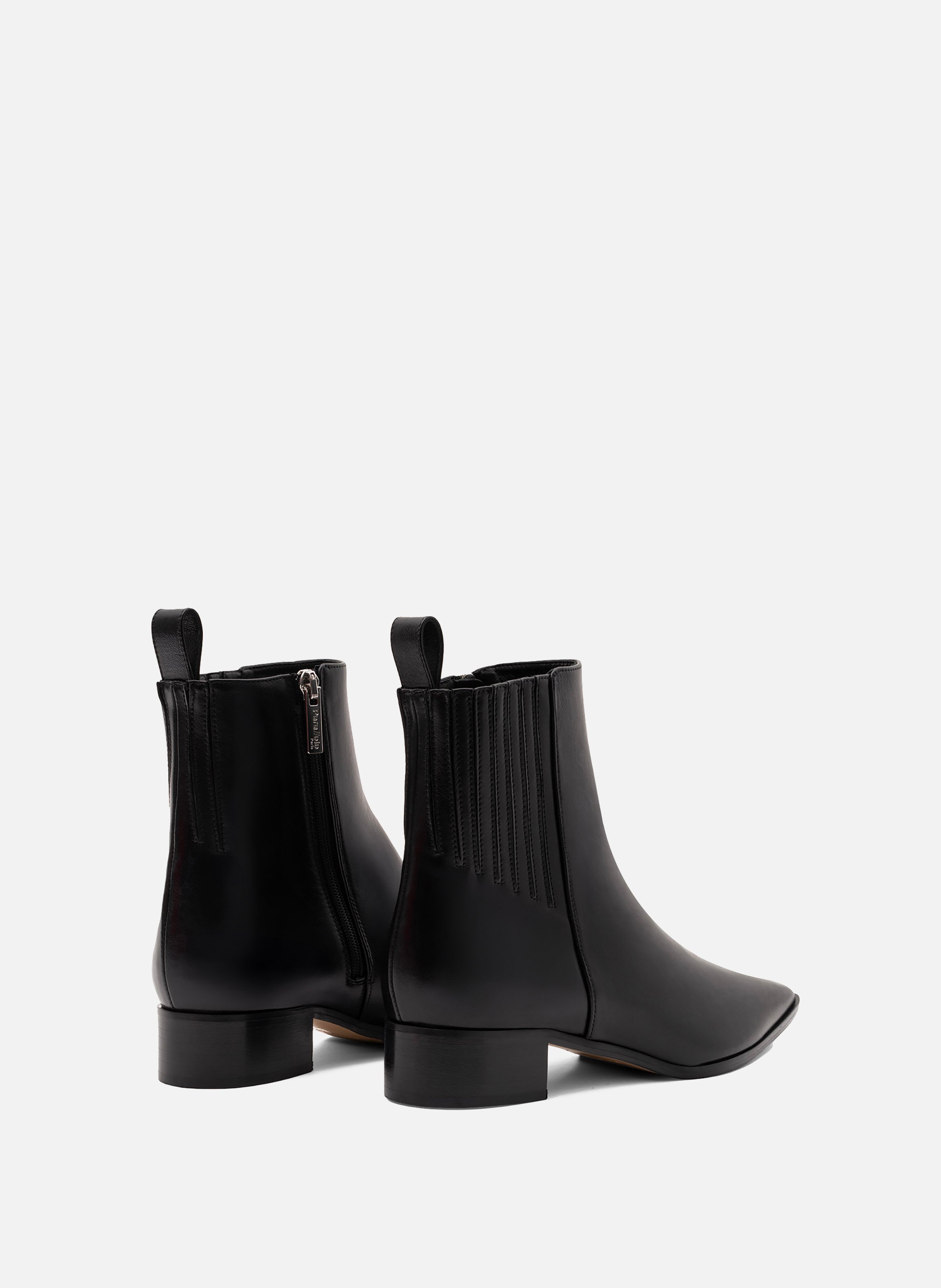 Bottines pablo en veau lisse PARALLELE Noir