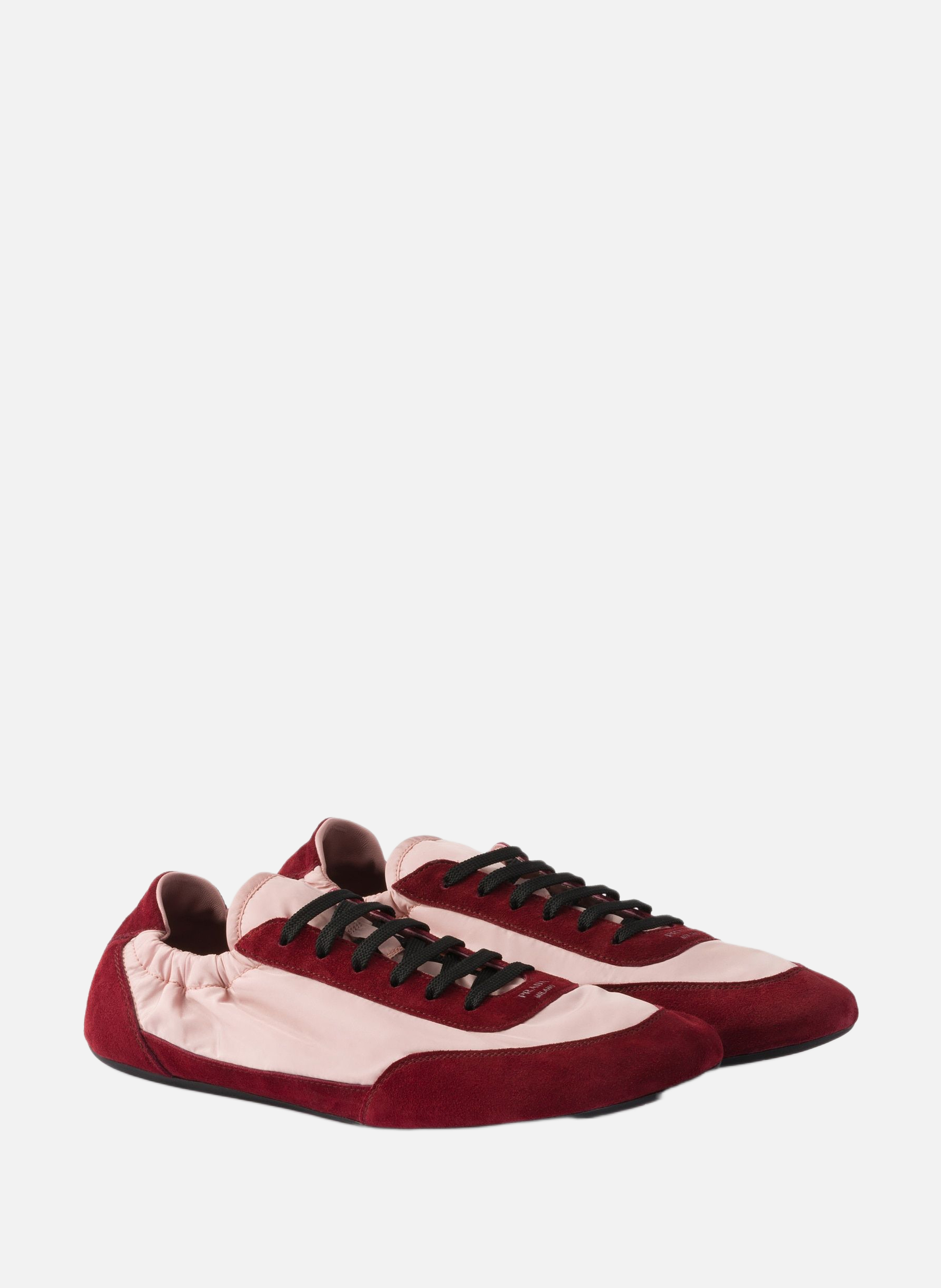 Baskets en re-nylon et en daim pliables PRADA Rose