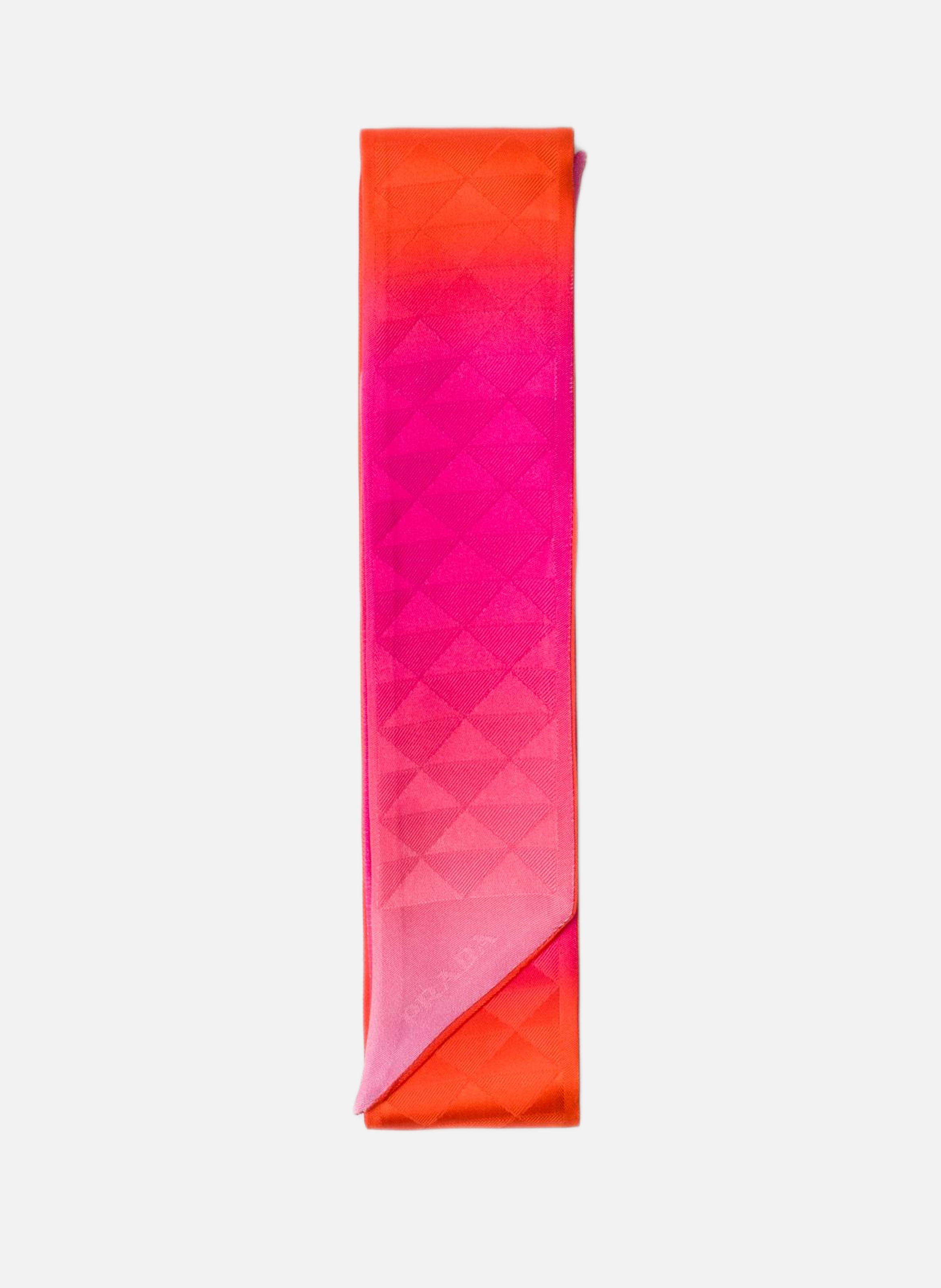 Foulard fin en sergé de soie imprimé PRADA Rose