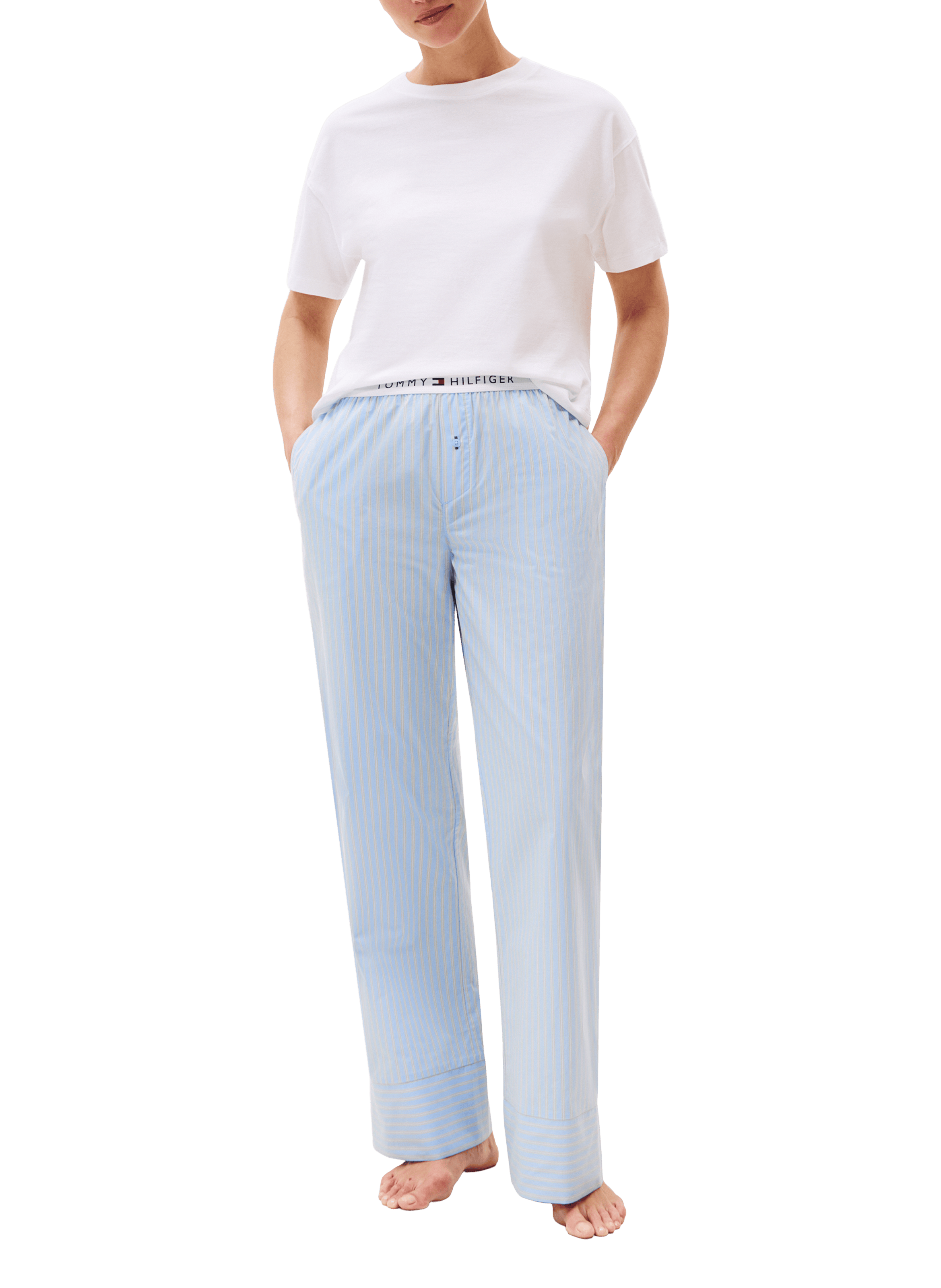 Pantalon de pyjama en popeline TOMMY HILFIGER Bleu
