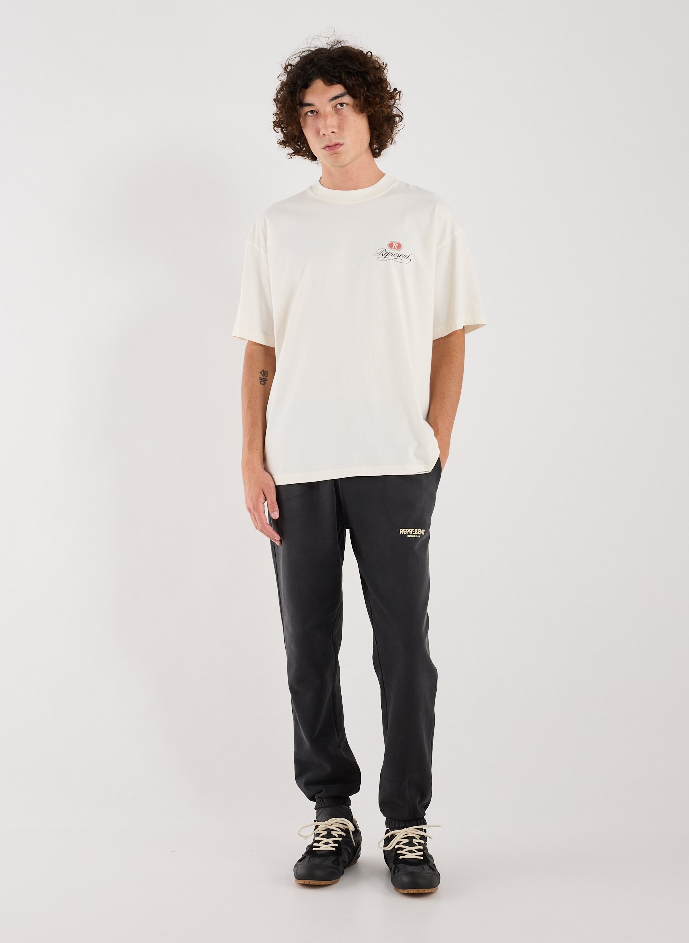 Biker-style cotton t-shirt REPRESENT White