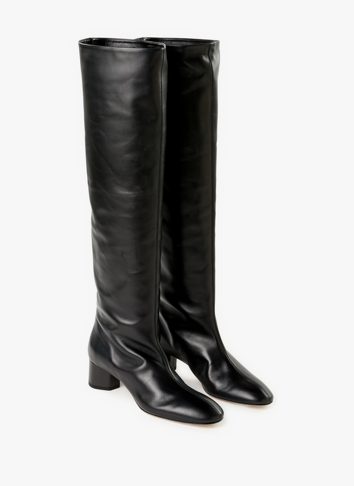 Aeyde Bottes Hautes En Cuir In Black