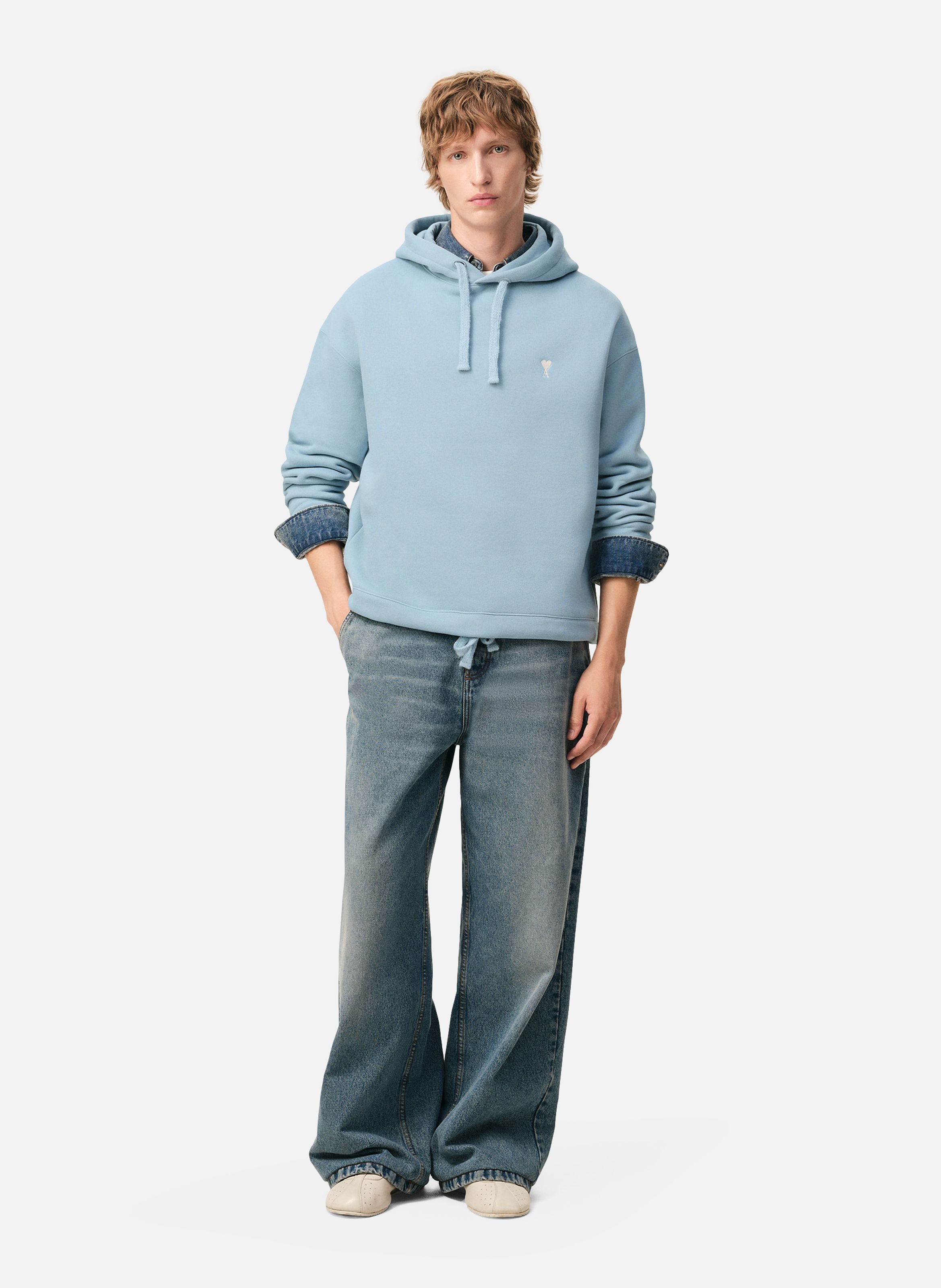 Hoodie ami de coeur en coton unisexe AMI PARIS Bleu