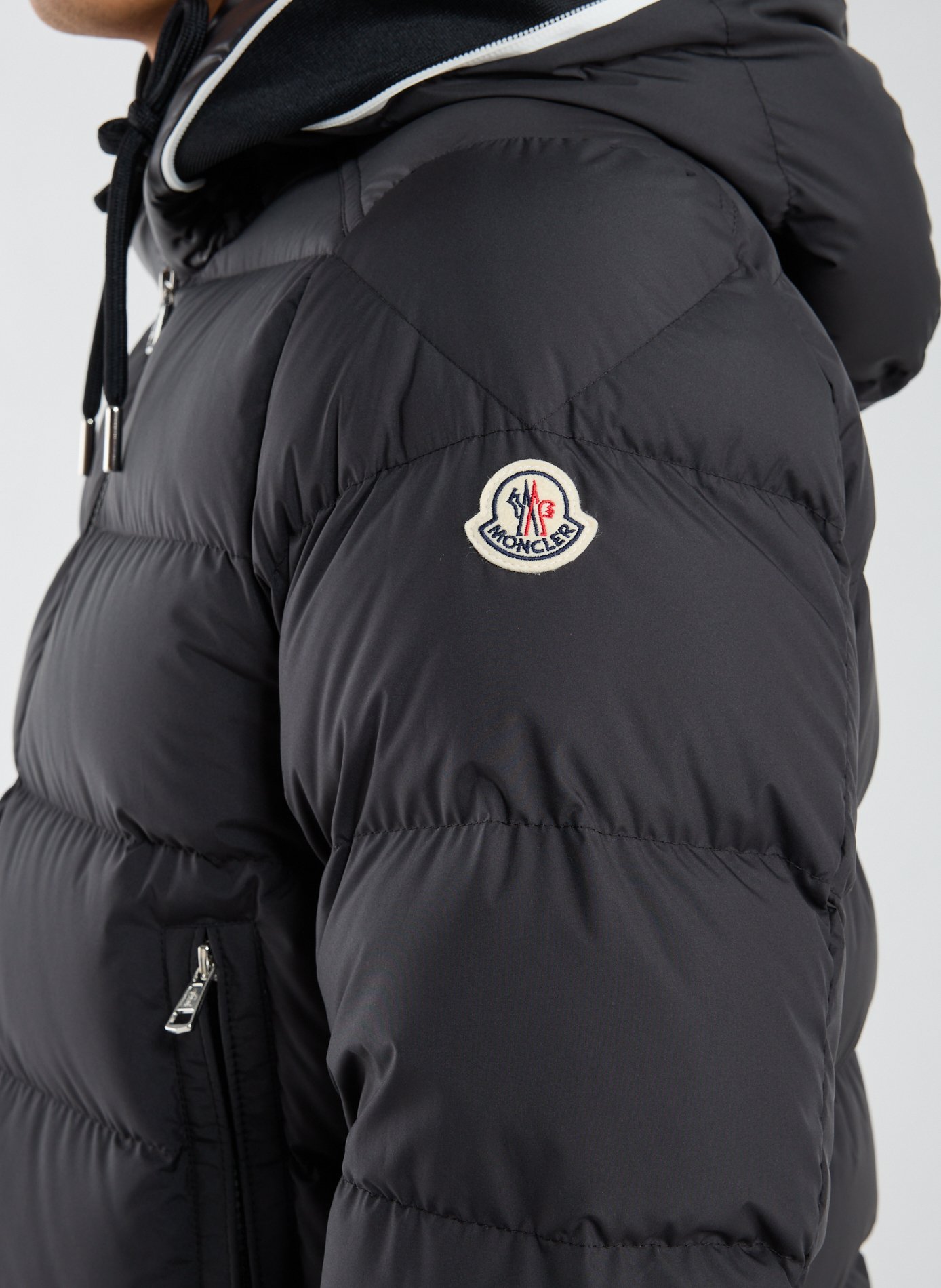 Down jacket with logo MONCLER Black