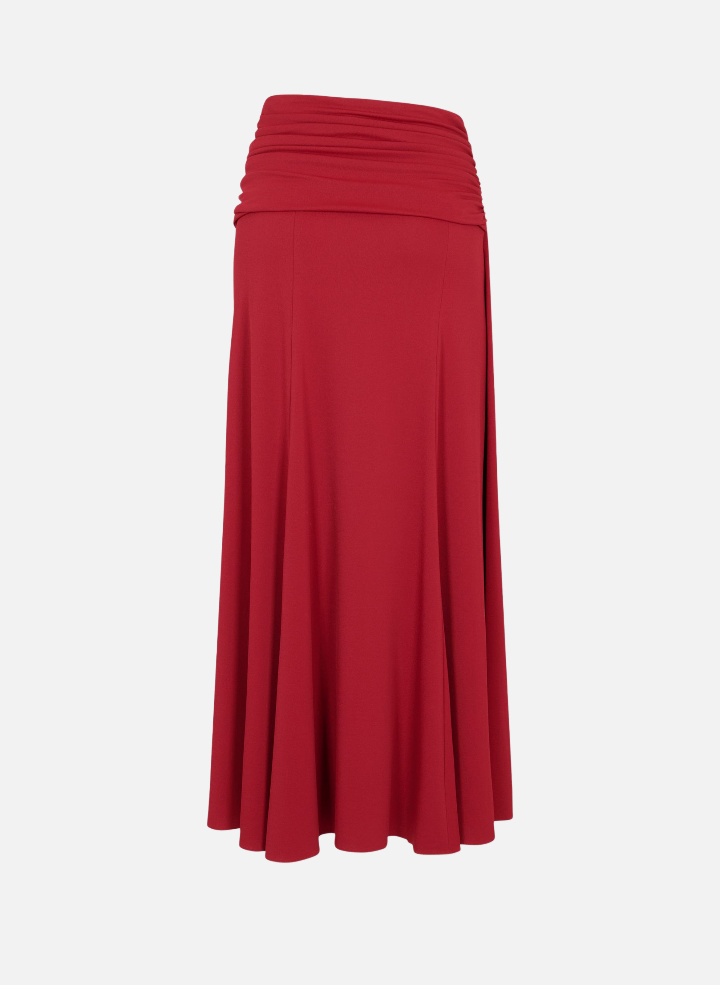 Jupe longue en jersey RABANNE Rouge