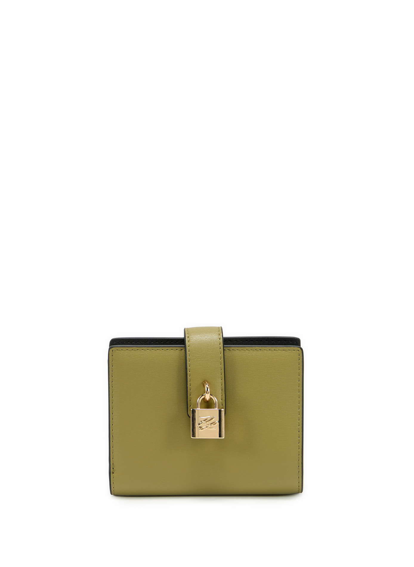 KARL LAGERFELD Porte-monnaie uni en cuir Marron