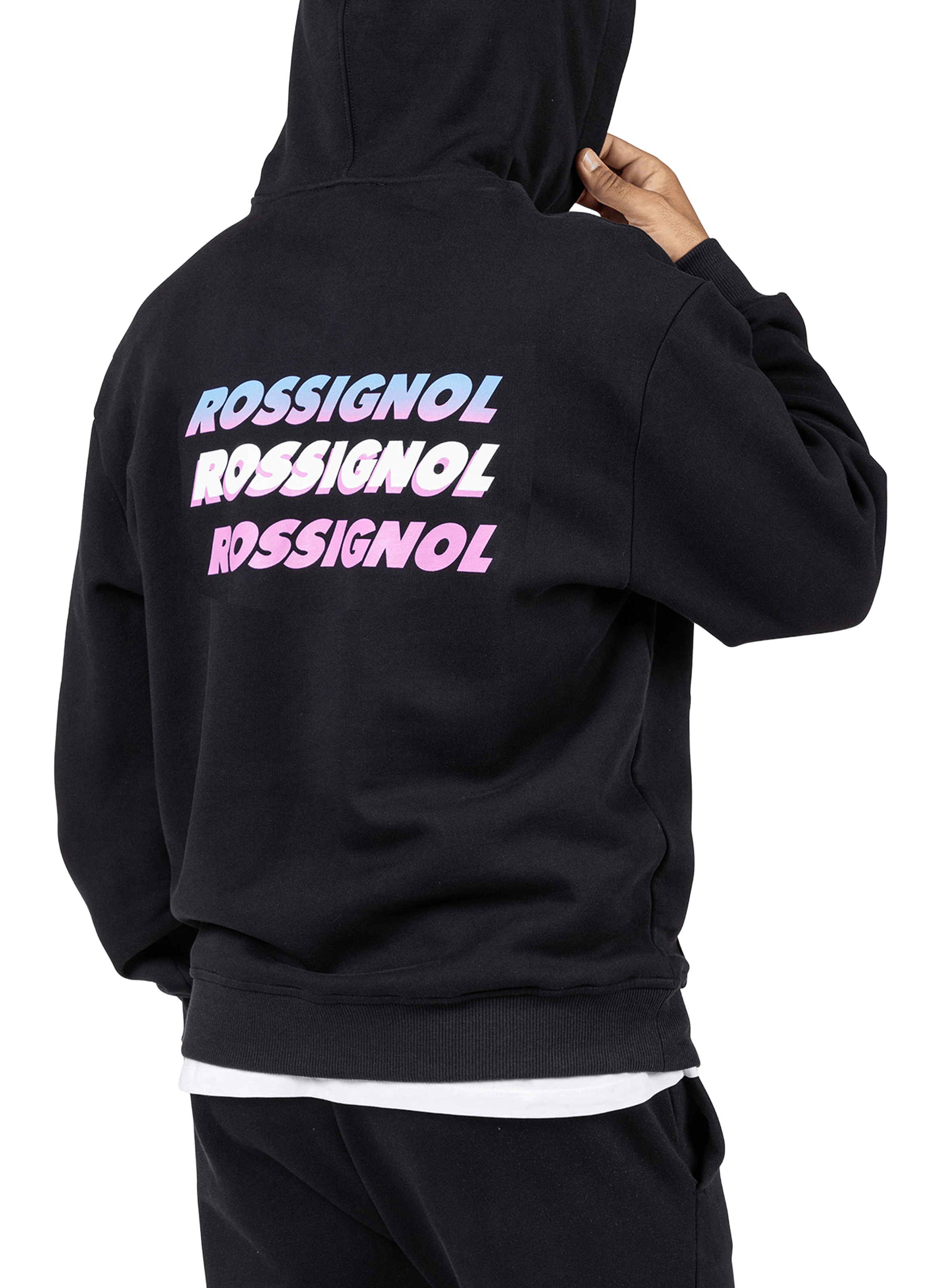 Sweat imprimé marque à capuche en coton ROSSIGNOL Noir