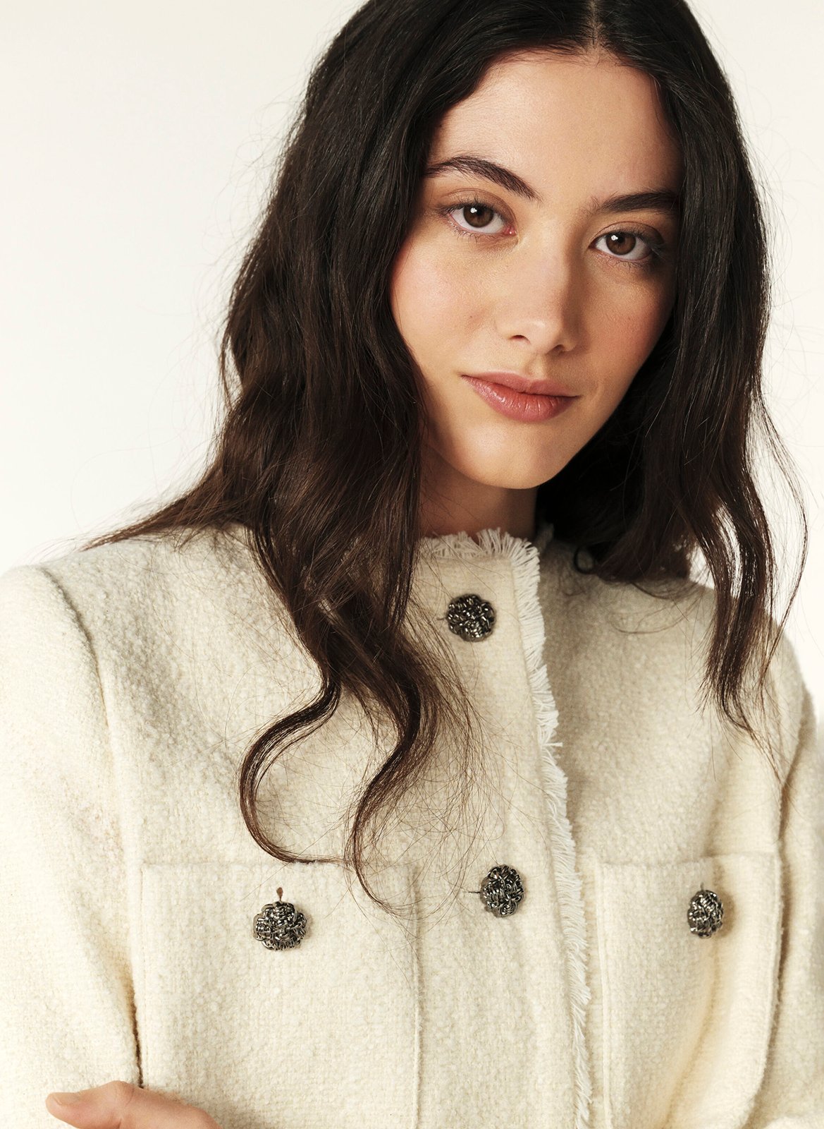 Veste courte en coton et laine mélangés mera BA&SH Beige