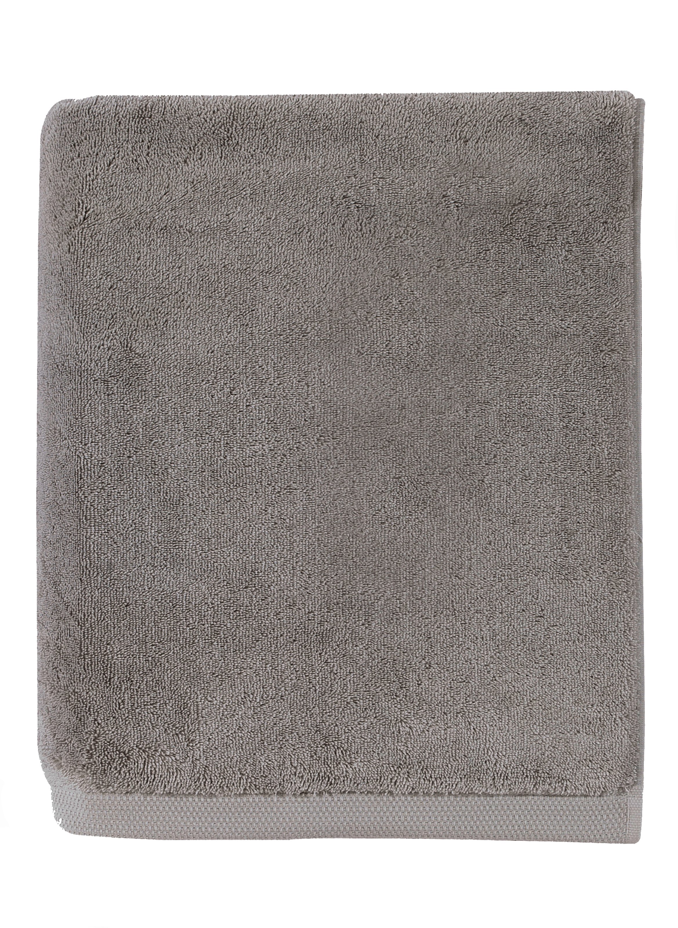 Drap de bain uni en coton peigné biologique, essentiel  Gris galet