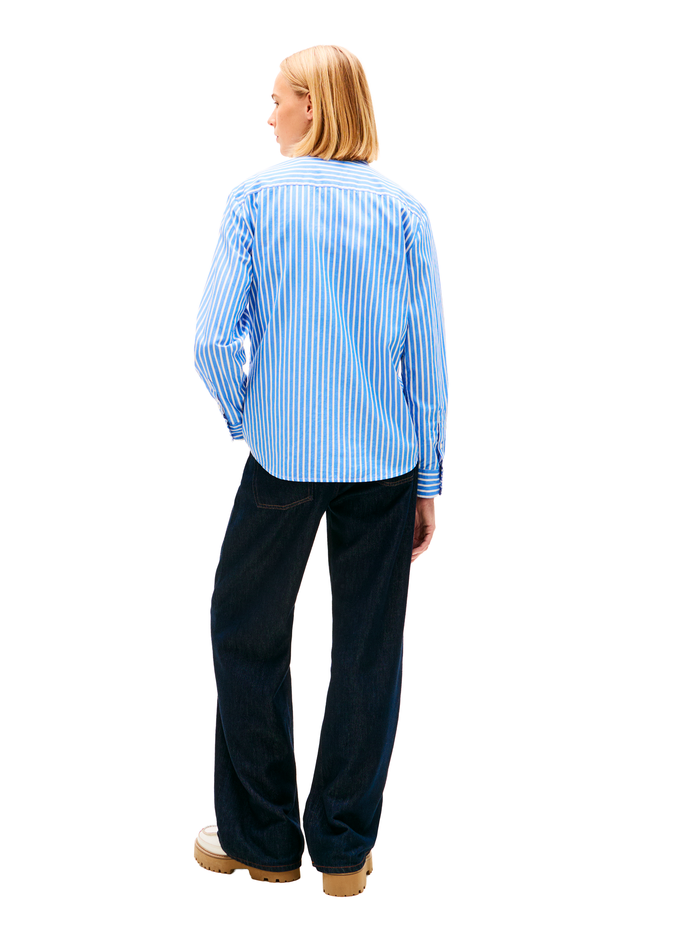 Straight striped cotton shirt TOMMY HILFIGER Blue