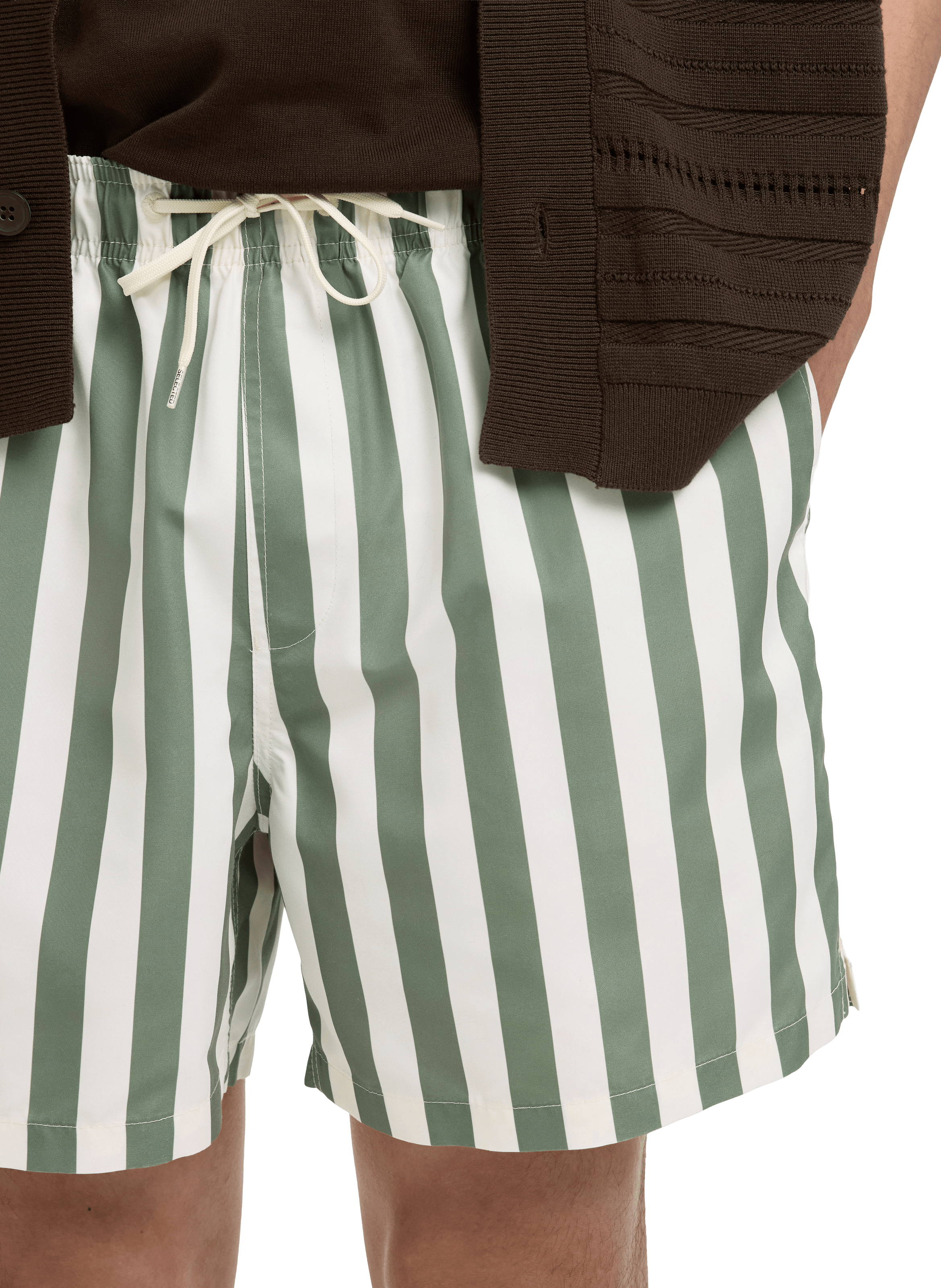 Striped swim shorts SELECTED Green