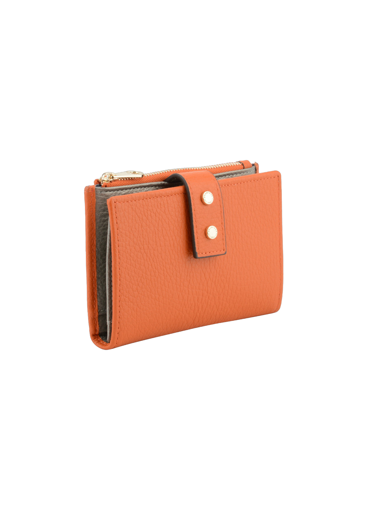 Hebdo | portefeuille compagnon gm en cuir de veau grainé POURCHET Orange