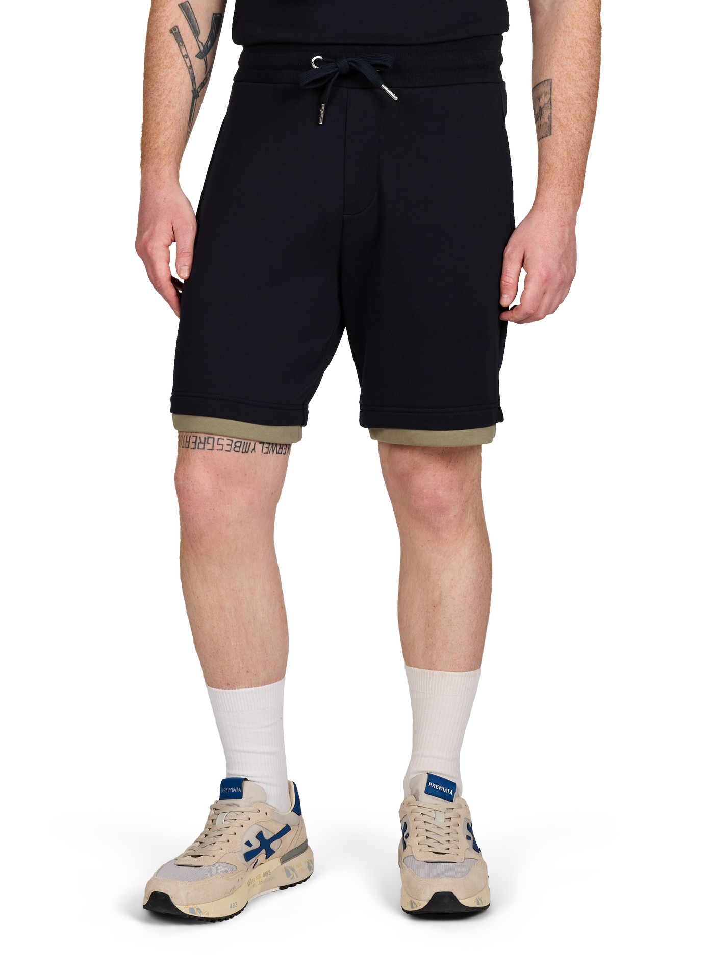 Short avec cordons en coton mélangé EDEN PARK Beige