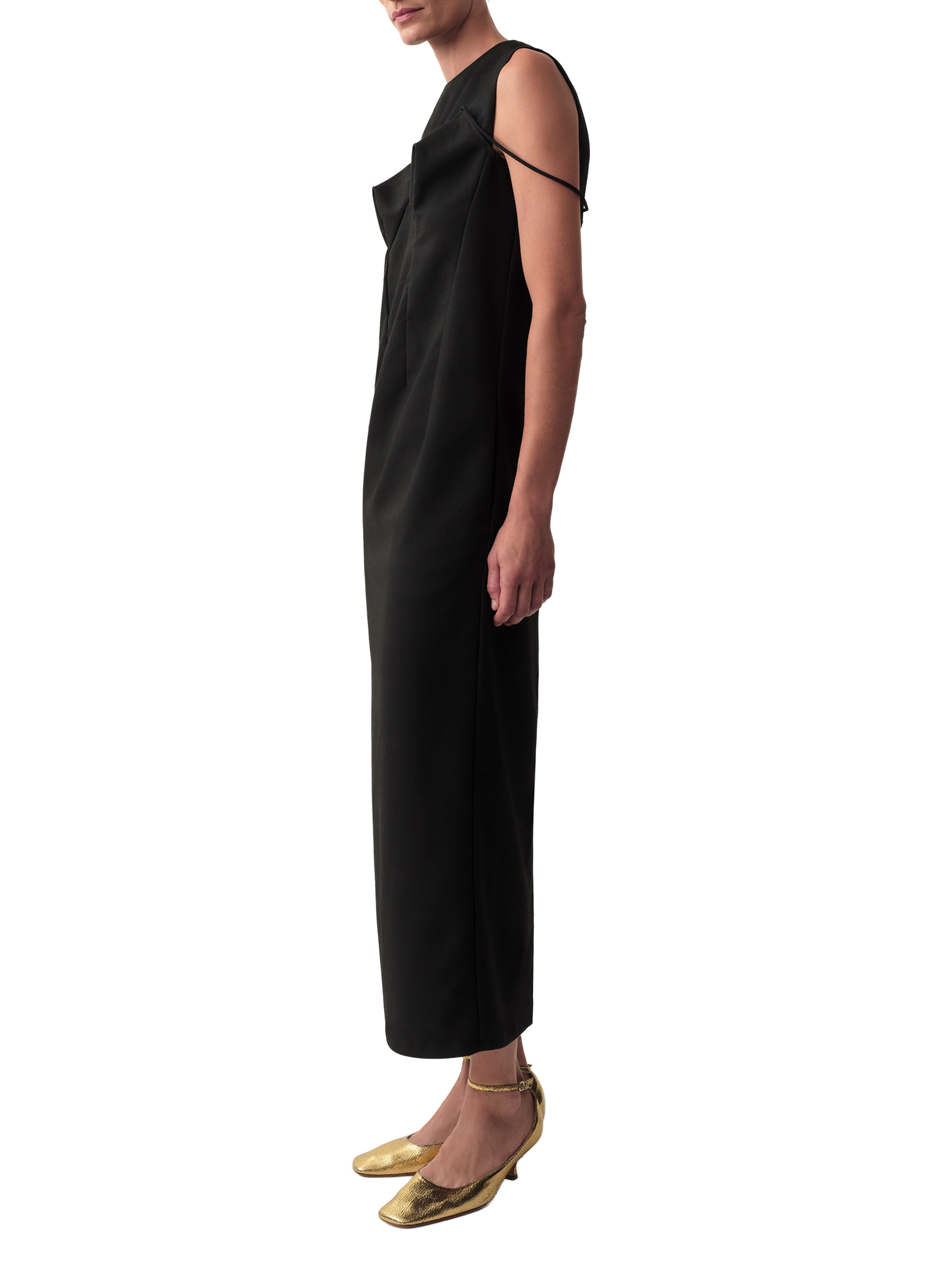Robe longue Pina en laine Calvin Klein Collection Noir