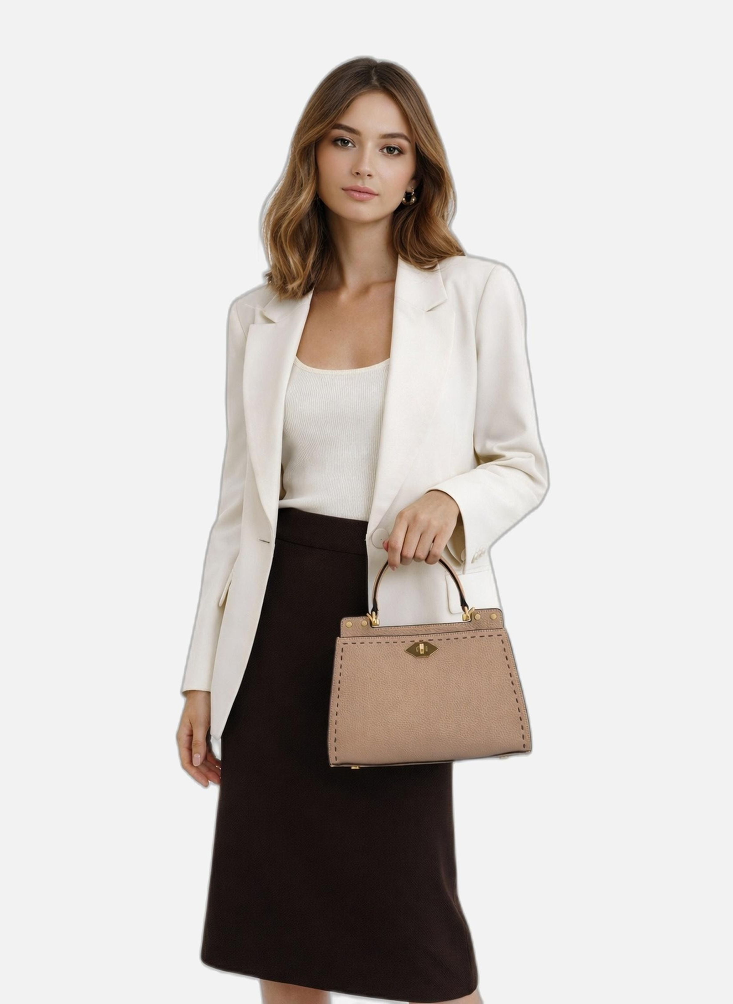 Trianon bicolore | sac à main POURCHET Rouge