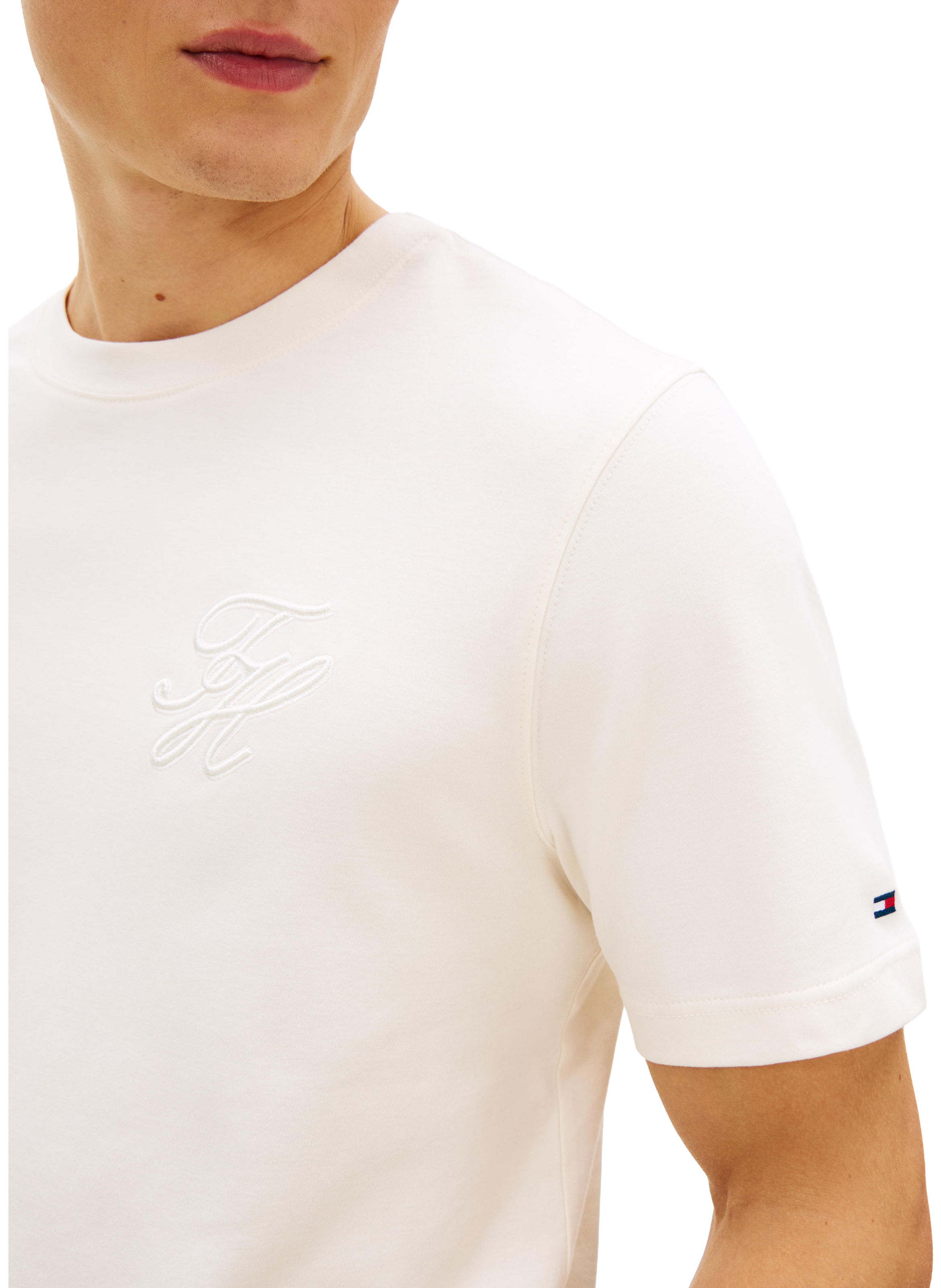 Cotton Logo T-shirt TOMMY HILFIGER Beige