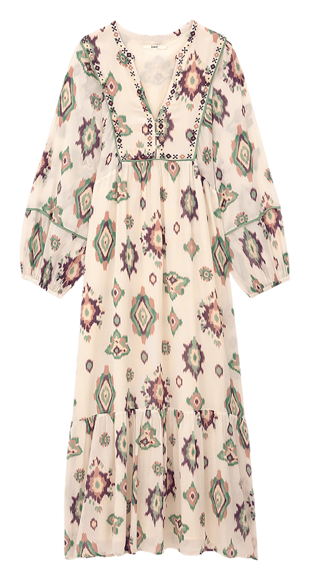 Robe midi imprimée oelia BA&SH Beige