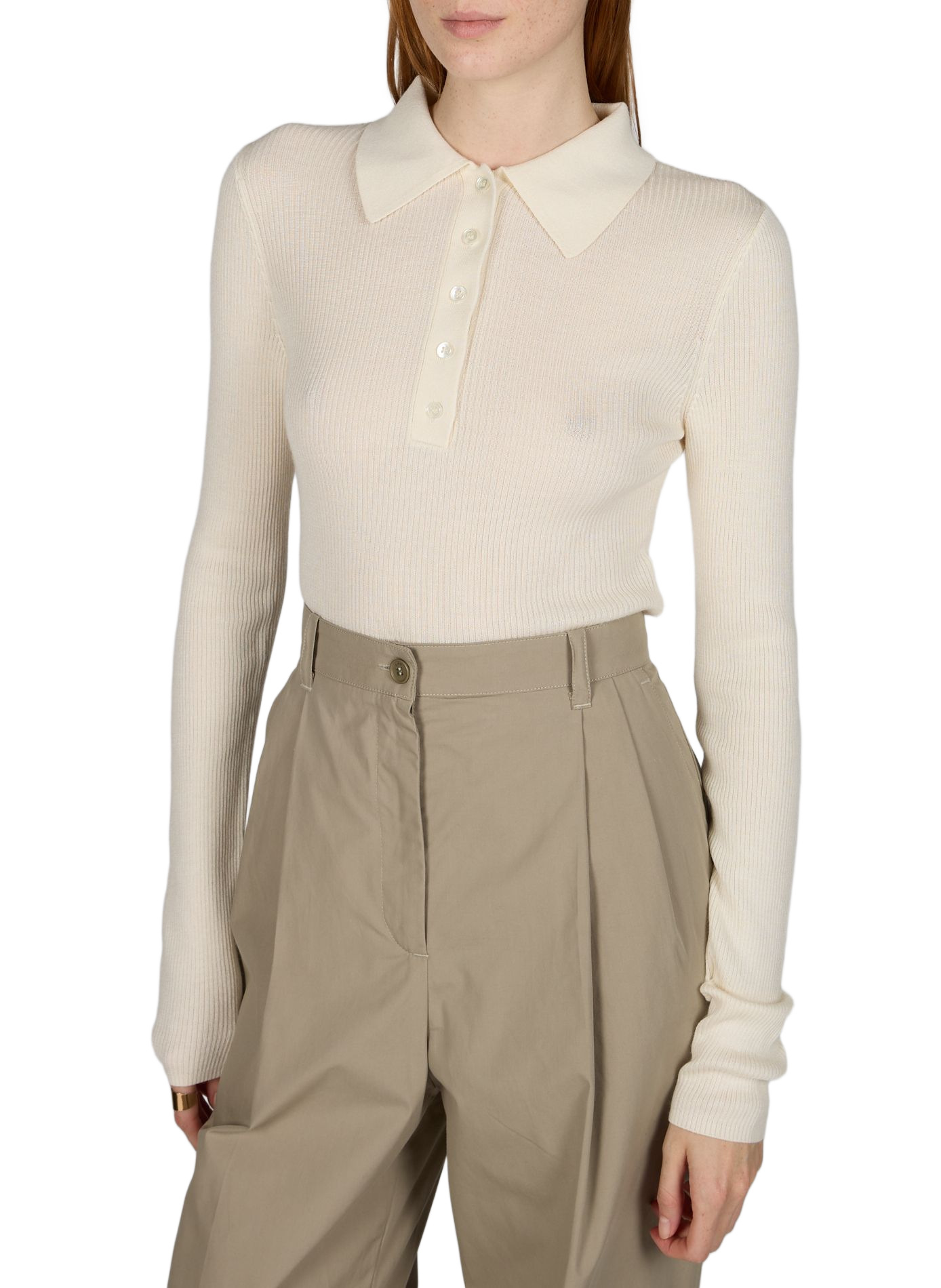 Silk and wool Jules top ALMADA Beige