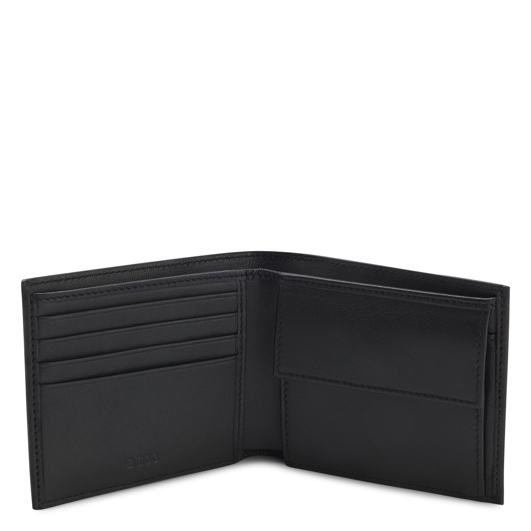 Portefeuille en cuir BOSS Noir