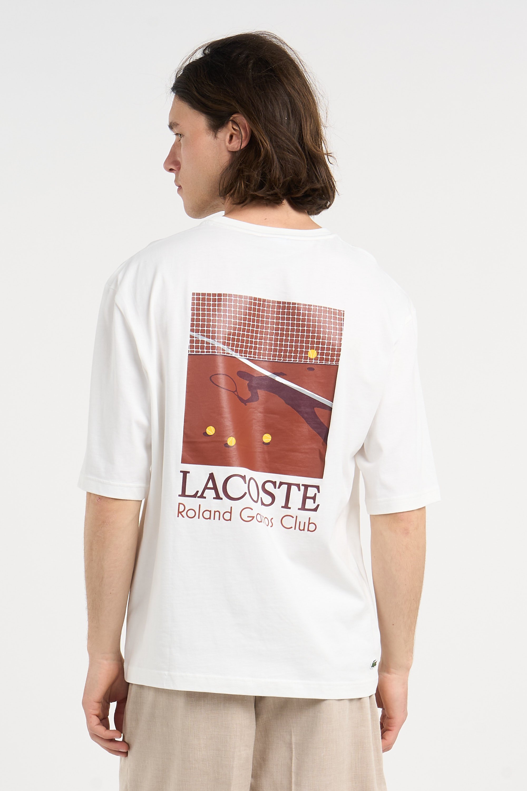 T-shirt roland garros club LACOSTE Blanc