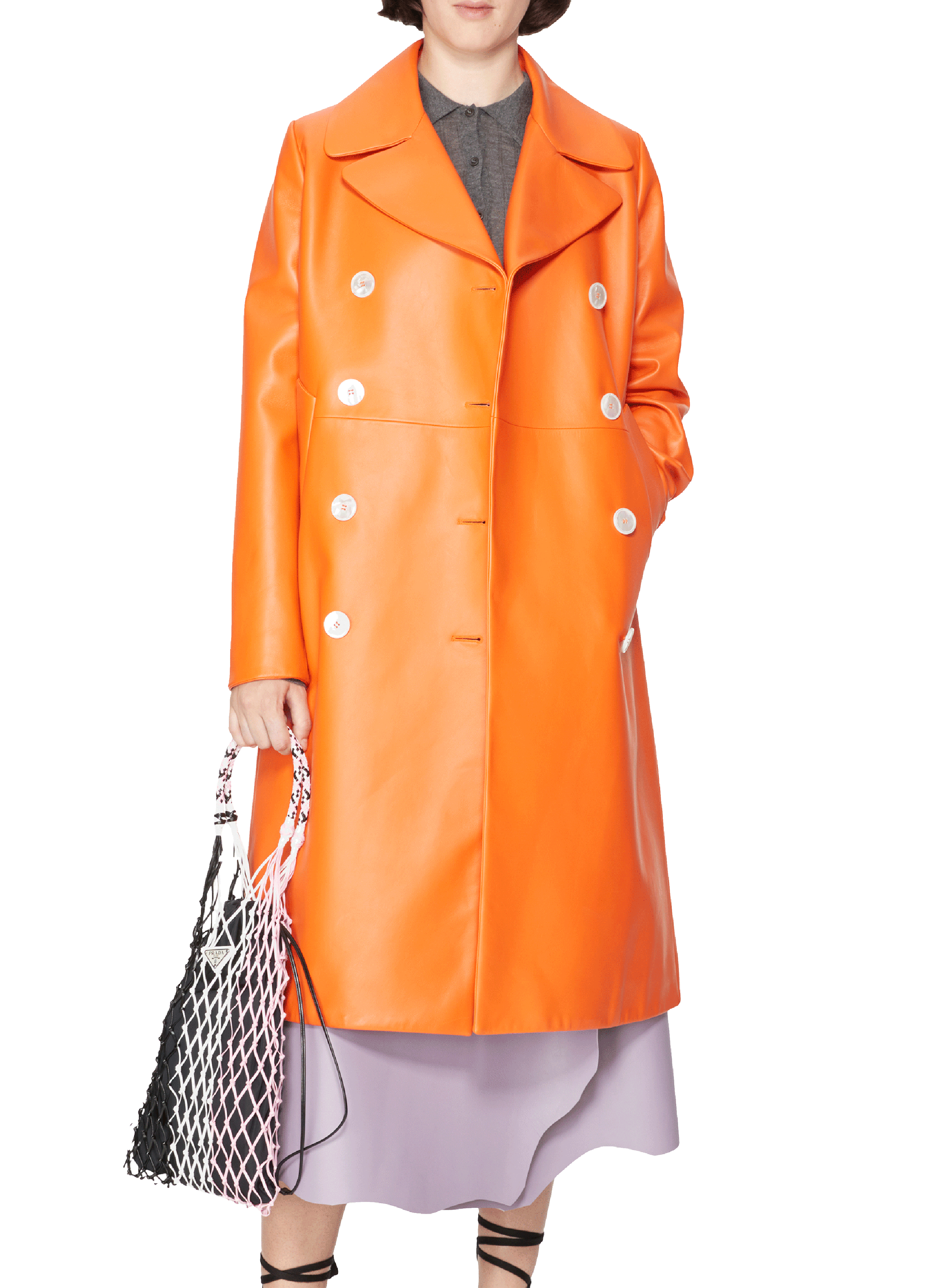 Leren jas PRADA Oranje