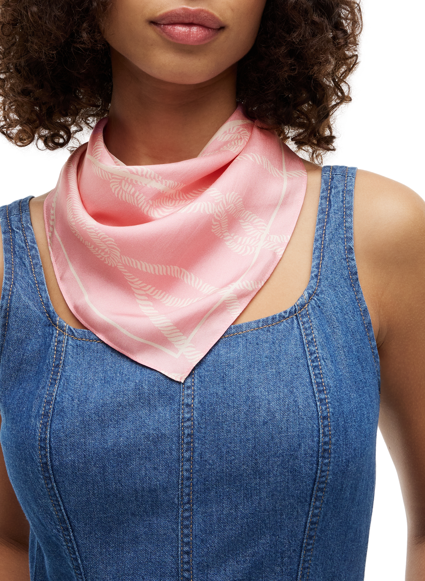 Silk logo print scarf TOMMY HILFIGER Pink