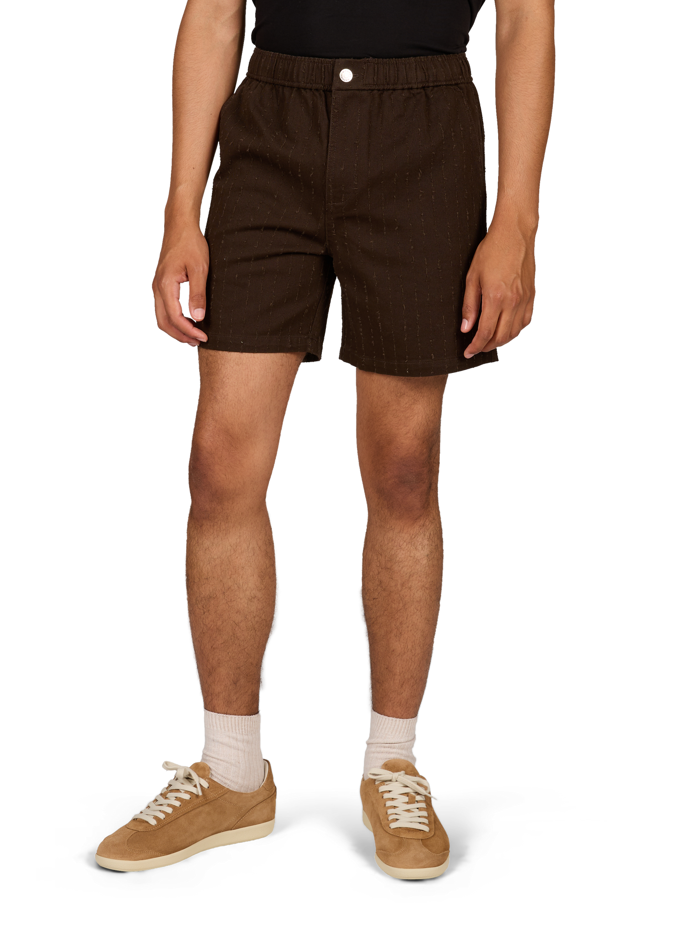 Short met strepen van katoen SAMSOE SAMSOE Bruin