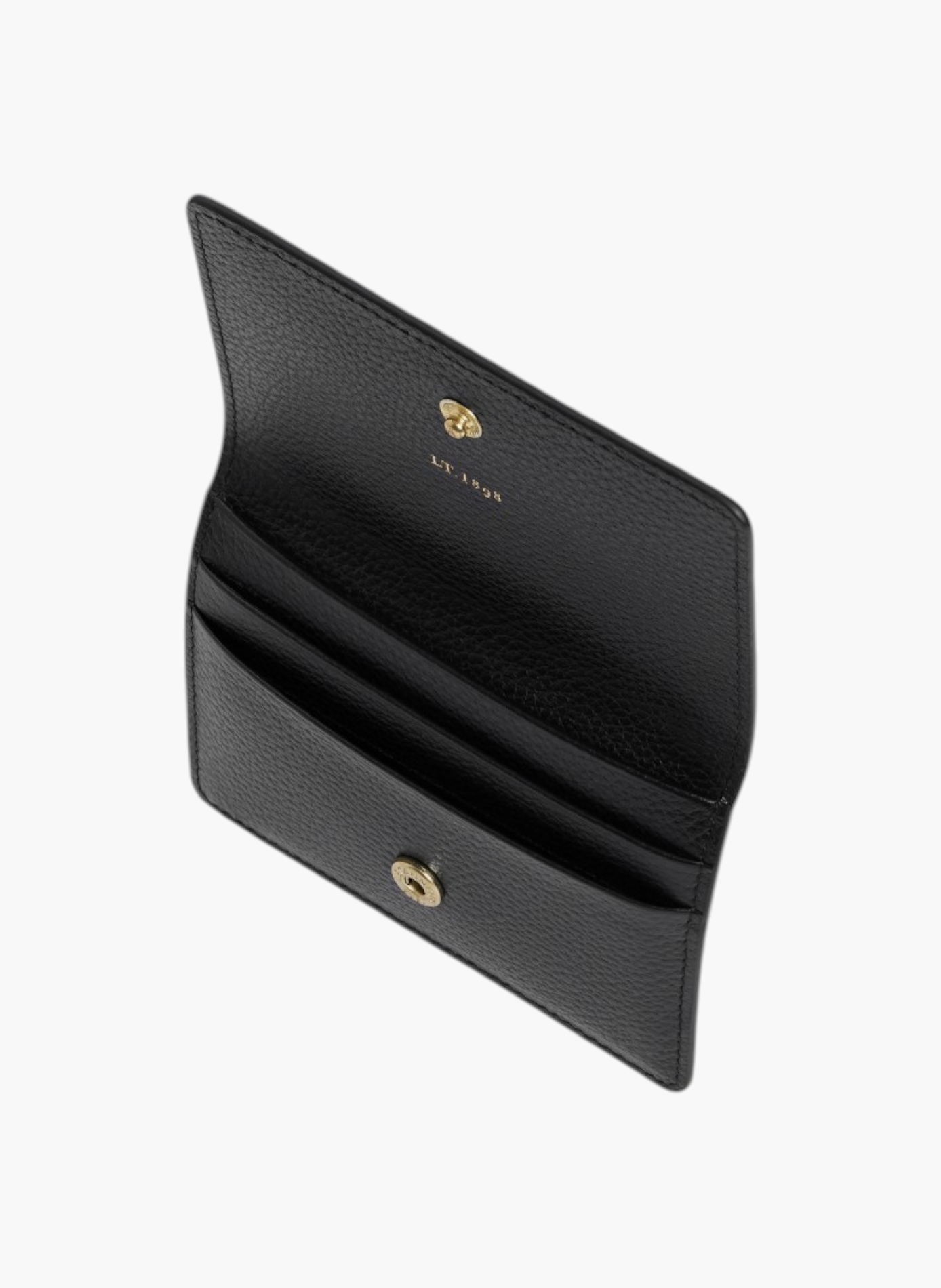Petit porte cartes à rabat louison en cuir grainé LE TANNEUR Noir
