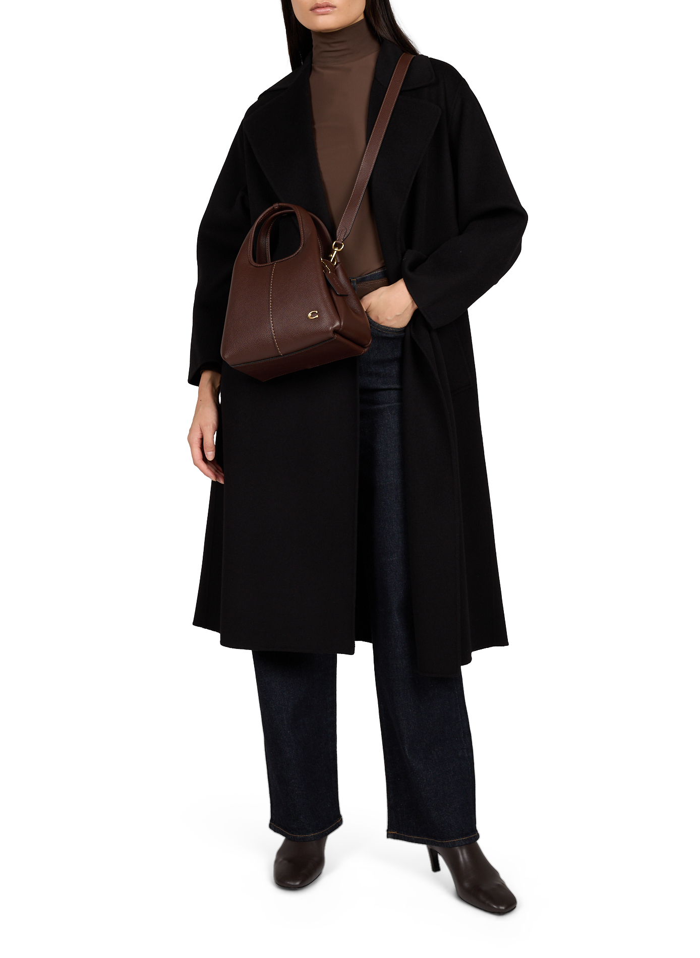 Lederhandtasche Lana COACH Braun