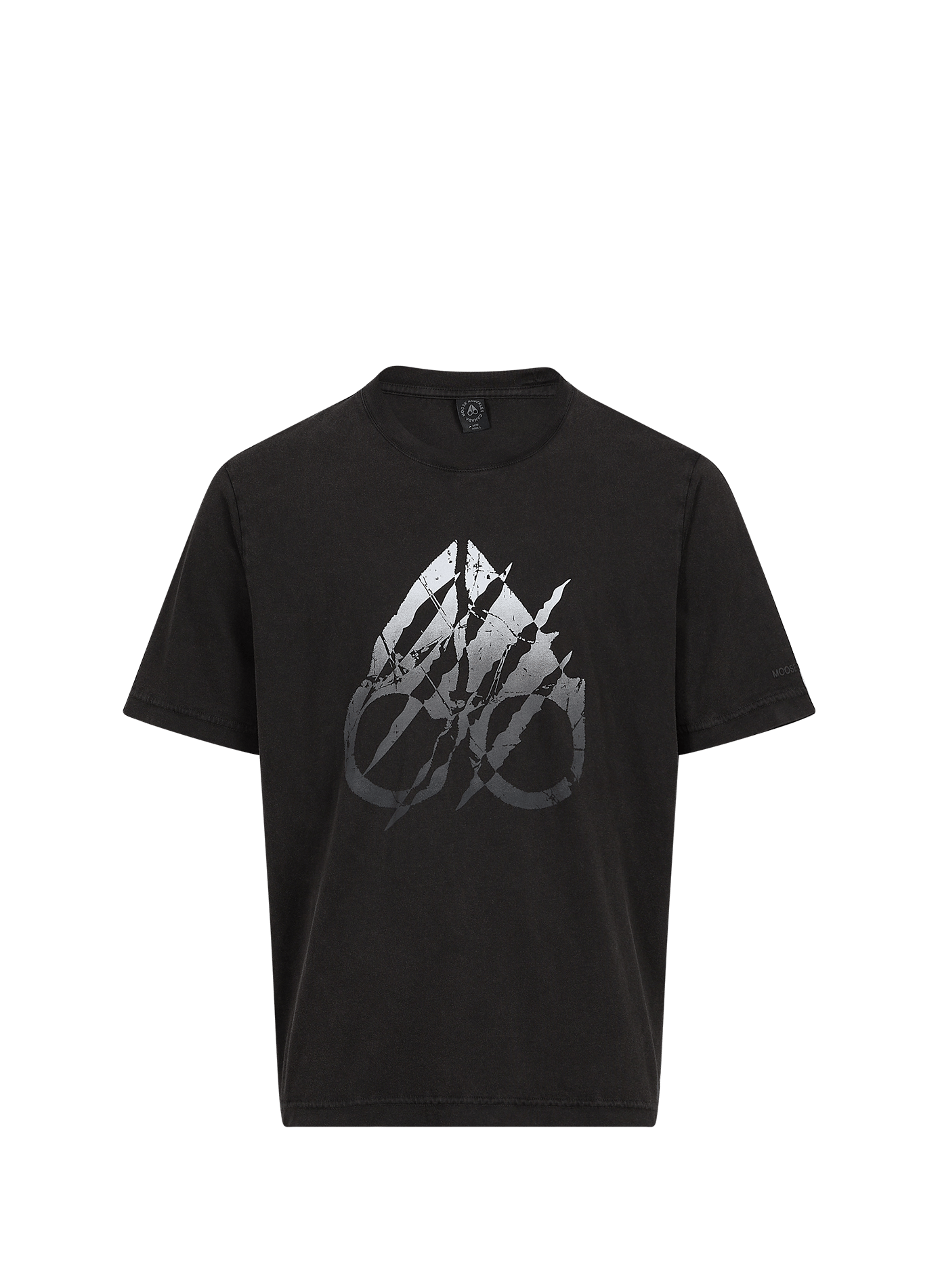 Oversized round neck cotton screen-printed t-shirt MOOSE KNUCKLES Black
