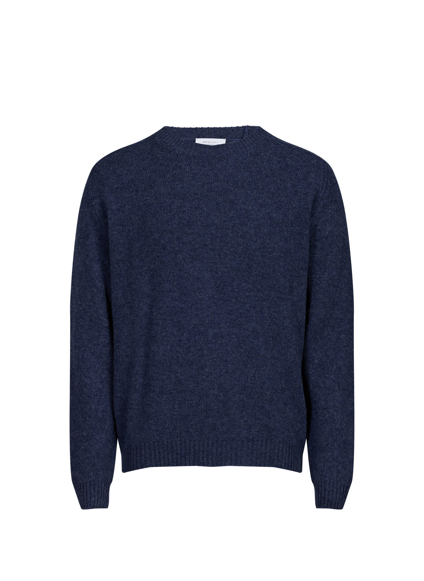 Pull col rond en laine et cachemire BOGLIOLI Bleu