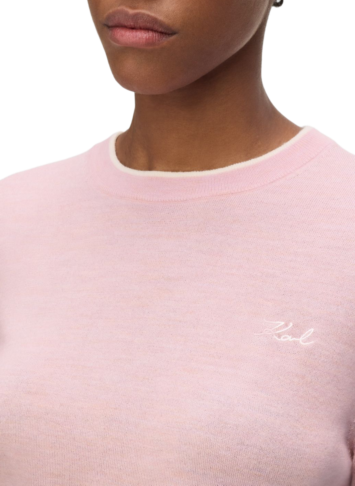 Merino wool jumper KARL LAGERFELD Pink