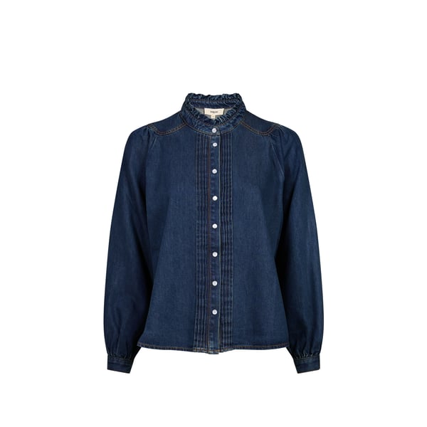 Blouse droite col rond en denim Blouse droite col rond en denim