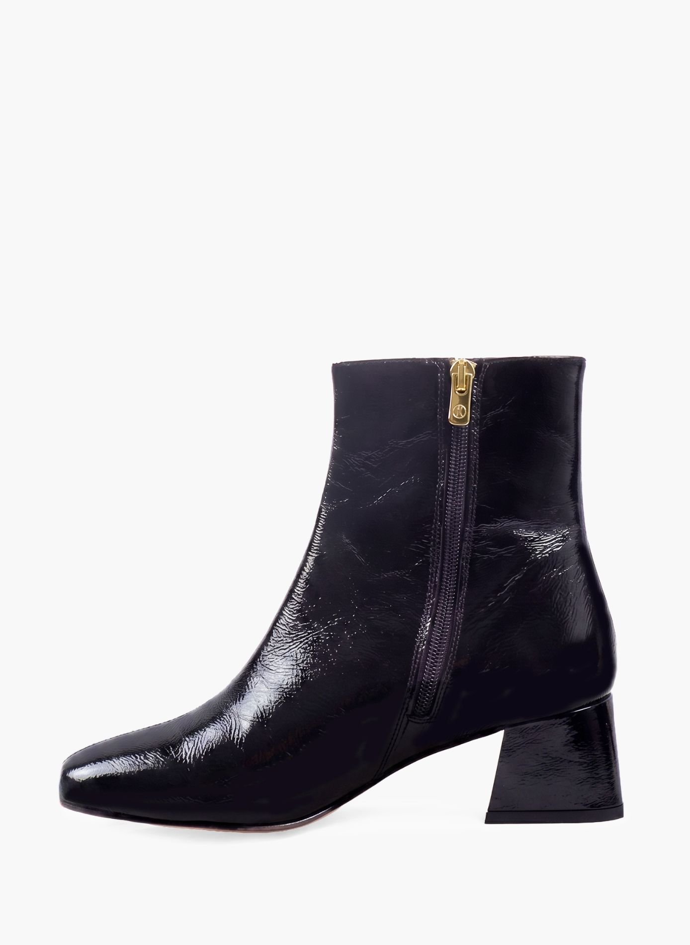 Bottines moyen talon carré diane cuir vernis JULES & JENN Noir