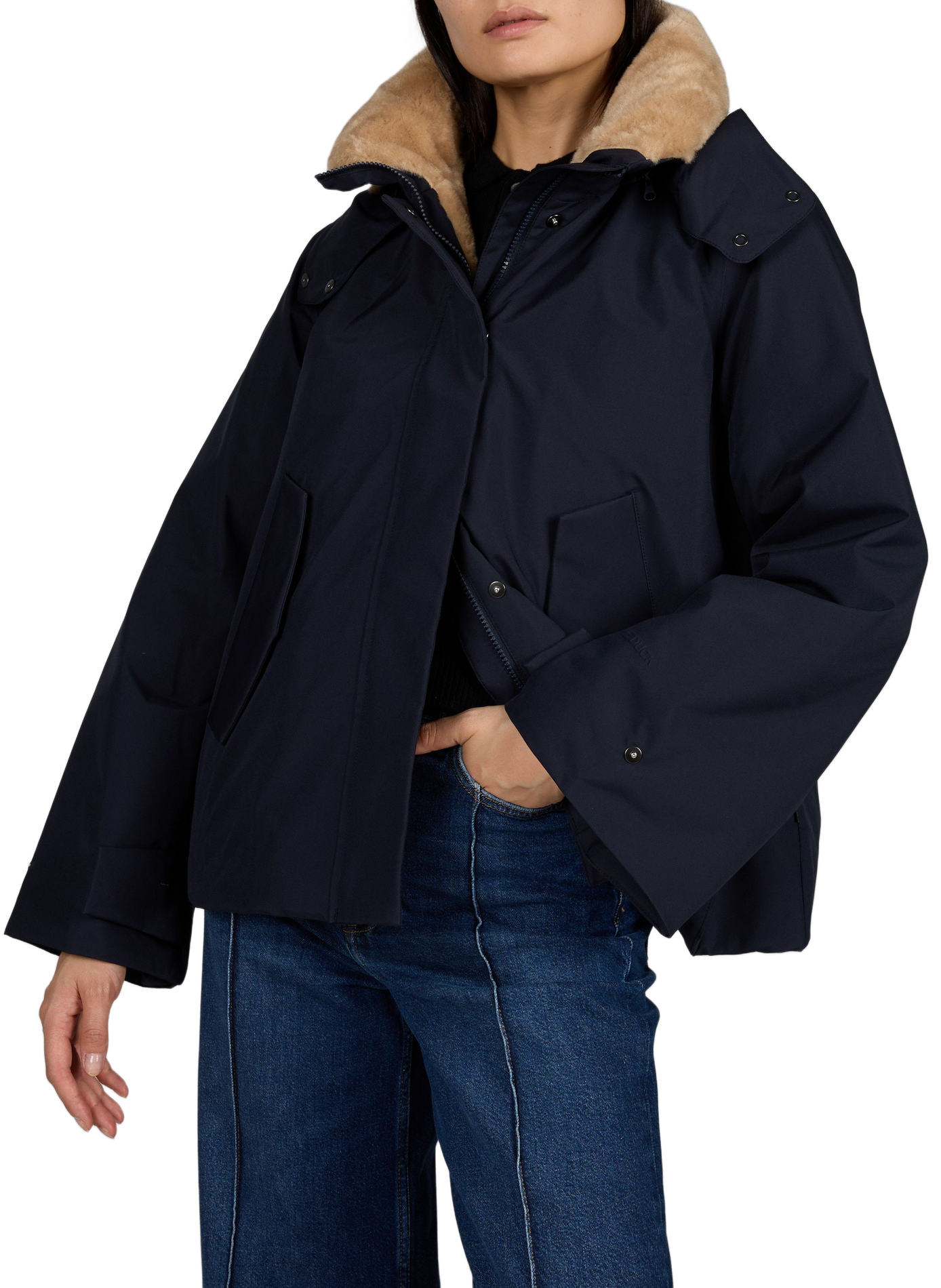 Manteau ample à capuche amovible SAVE THE DUCK Bleu